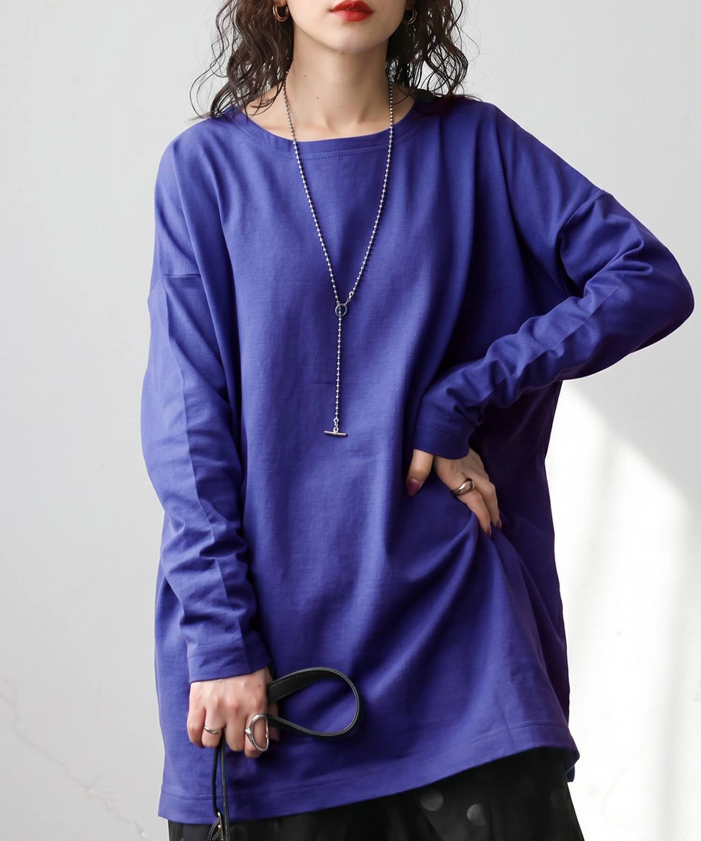 100% Cotton Plain Long-Sleeve T-Shirt Ladies