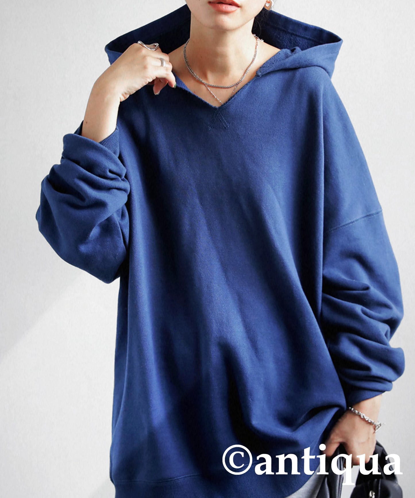 Ladies hoodie slit neck wide range of color variations