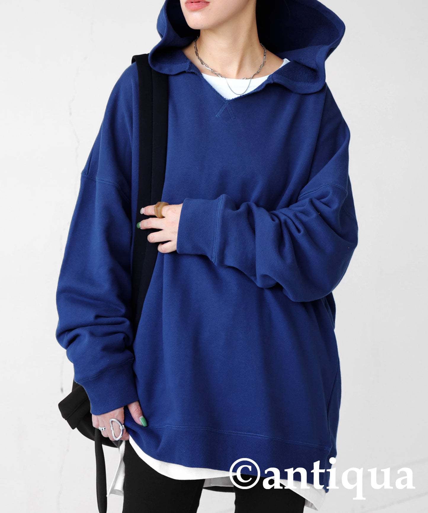 Ladies hoodie slit neck wide range of color variations