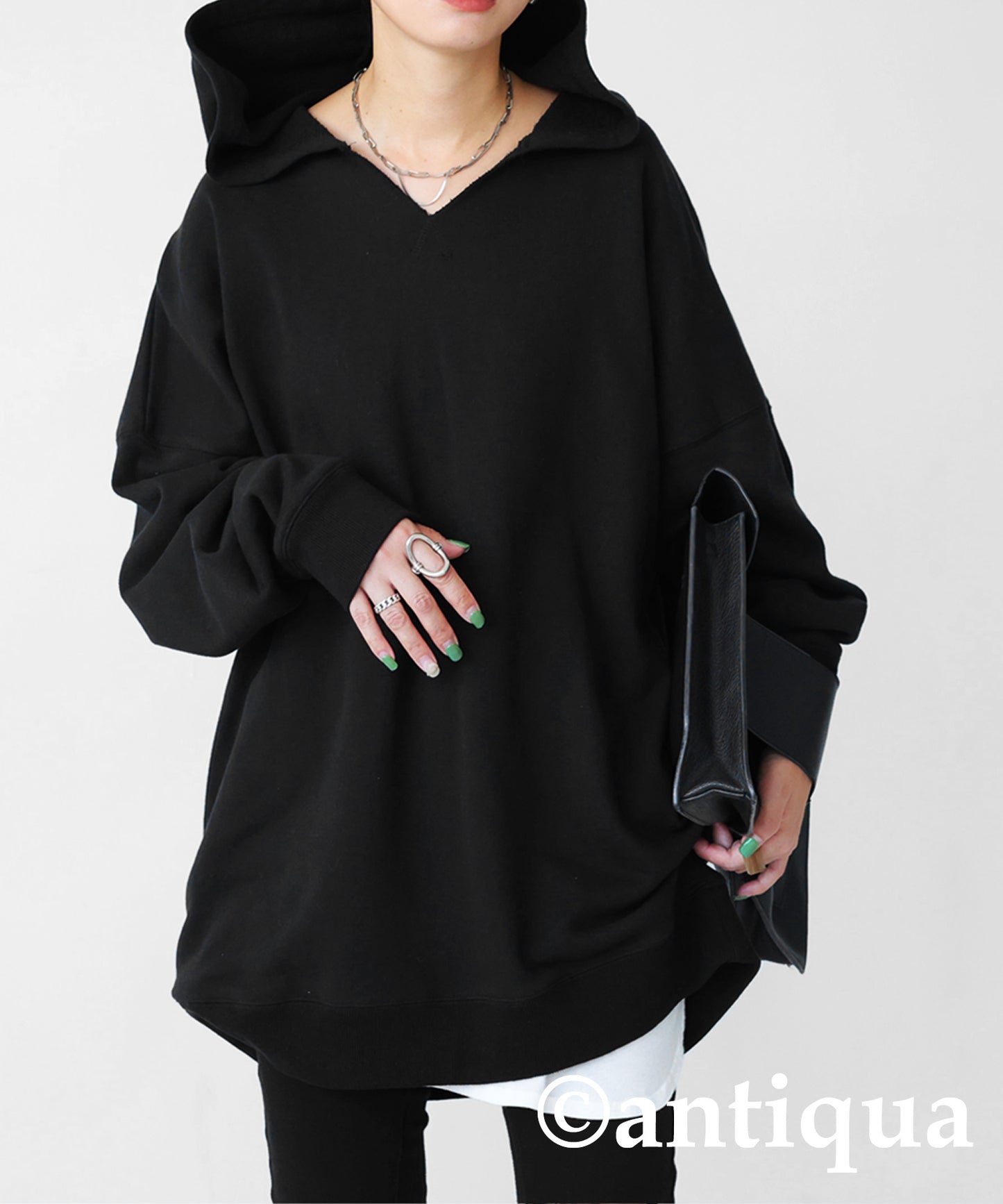 Ladies hoodie slit neck wide range of color variations