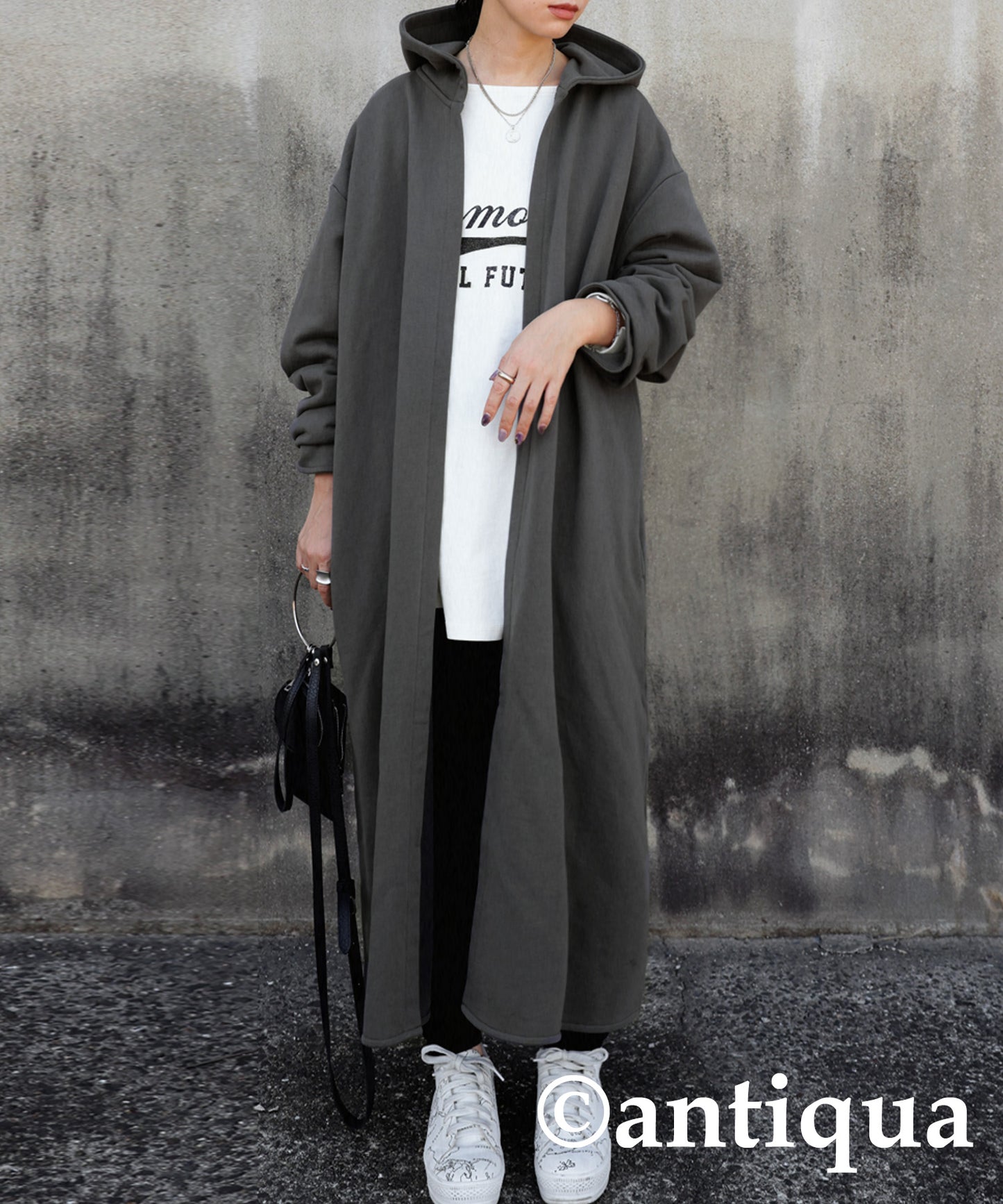 Ladies long cardigan french terry HAORI