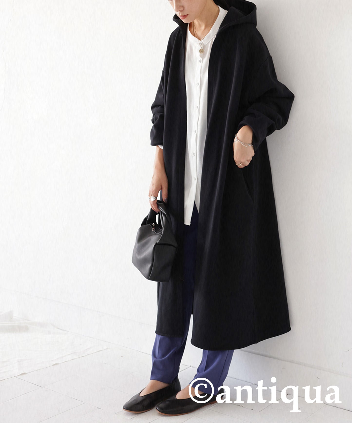 Ladies long cardigan french terry HAORI