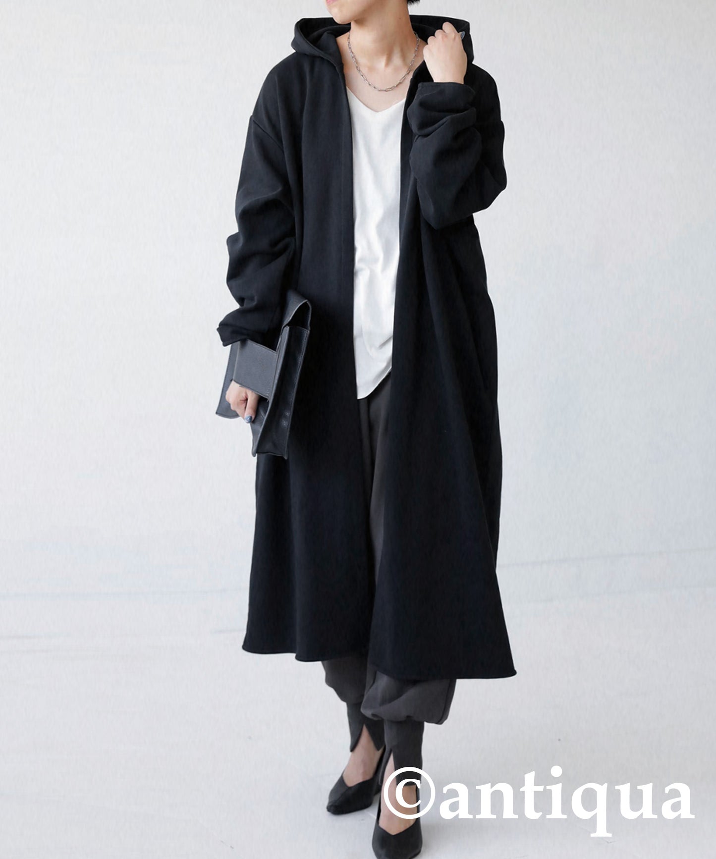 Ladies long cardigan french terry HAORI