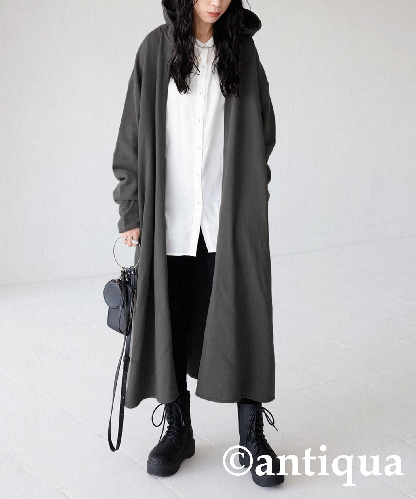 Ladies long cardigan french terry HAORI