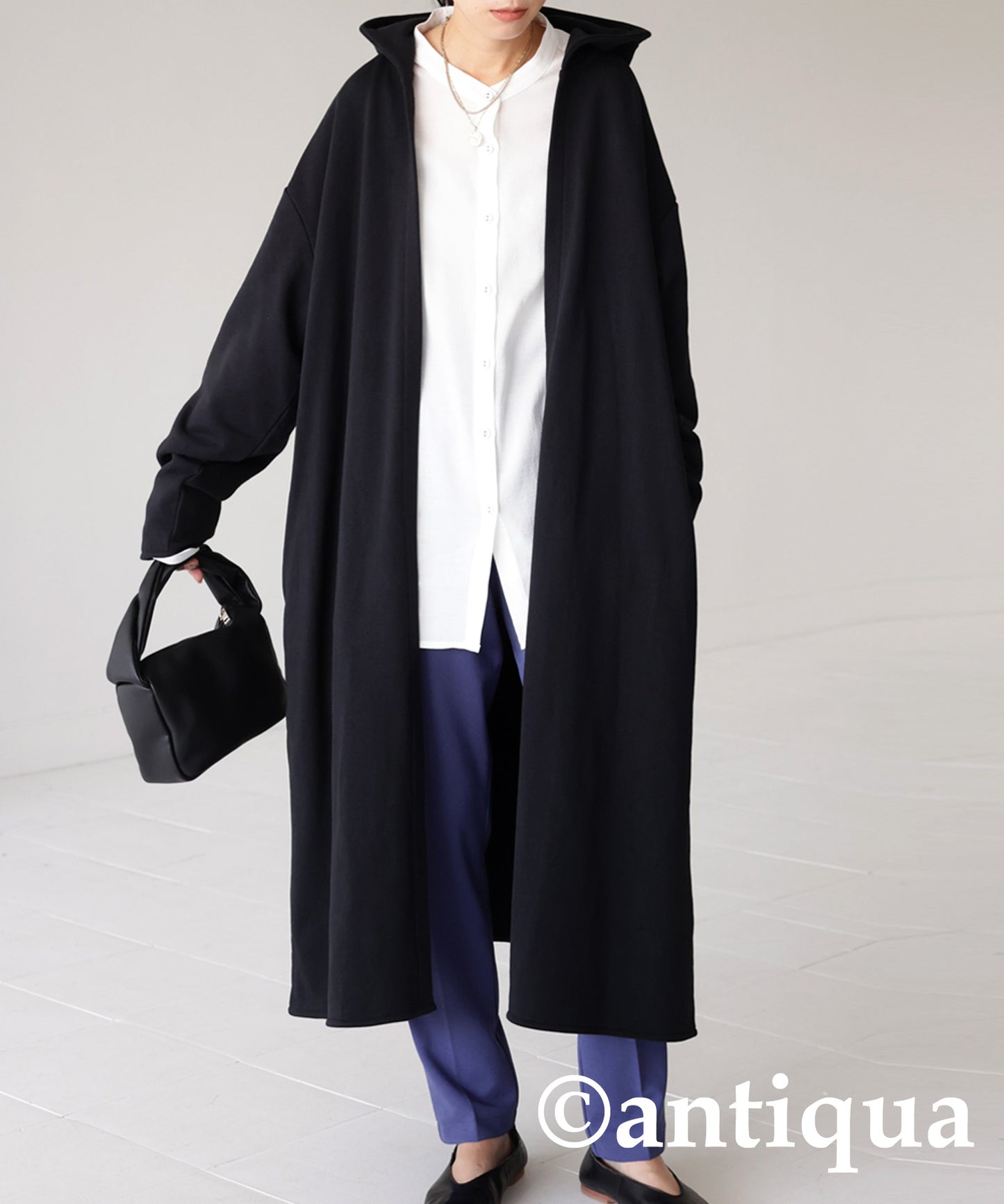 Ladies long cardigan french terry HAORI