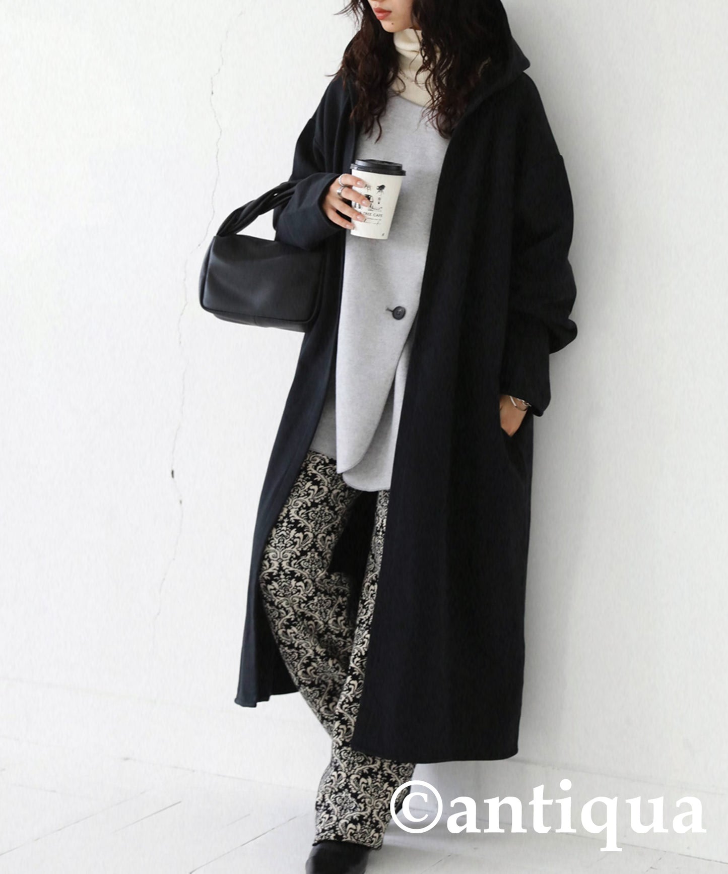 Ladies long cardigan french terry HAORI