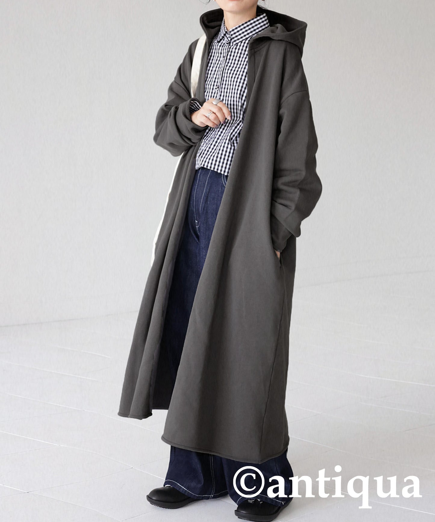 Ladies long cardigan french terry HAORI