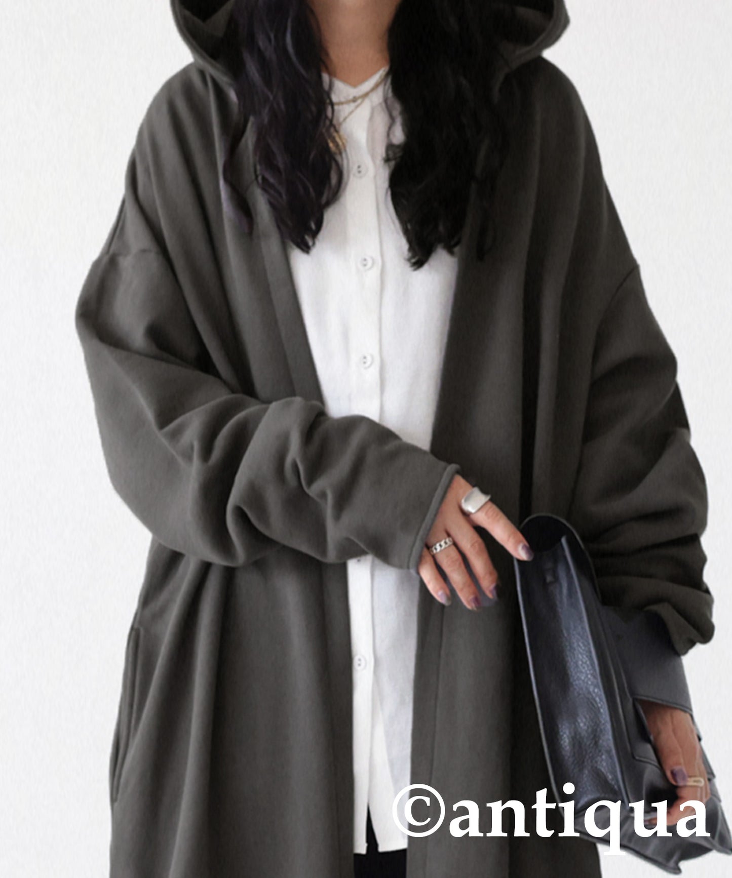 Ladies long cardigan french terry HAORI