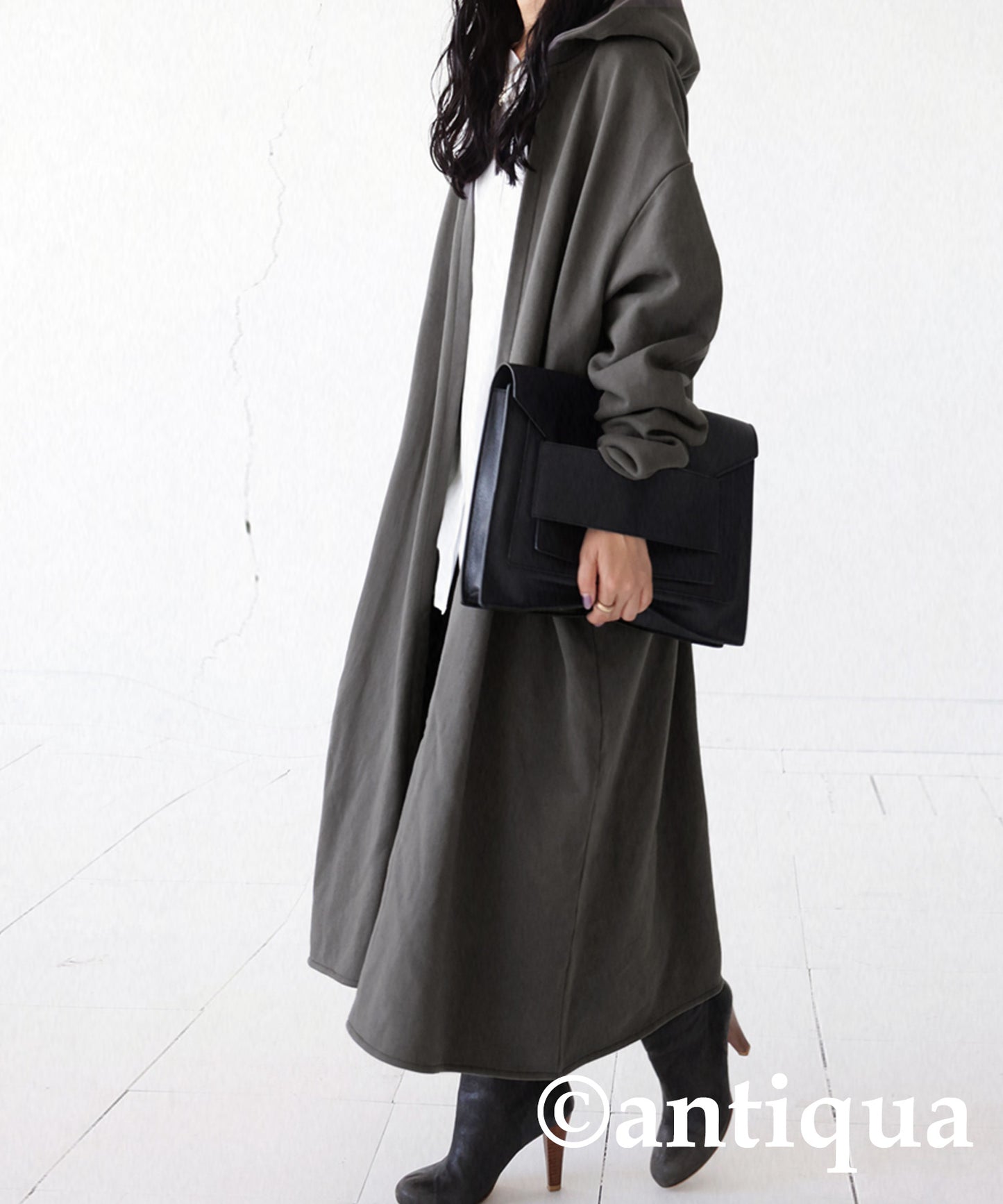 Ladies long cardigan french terry HAORI