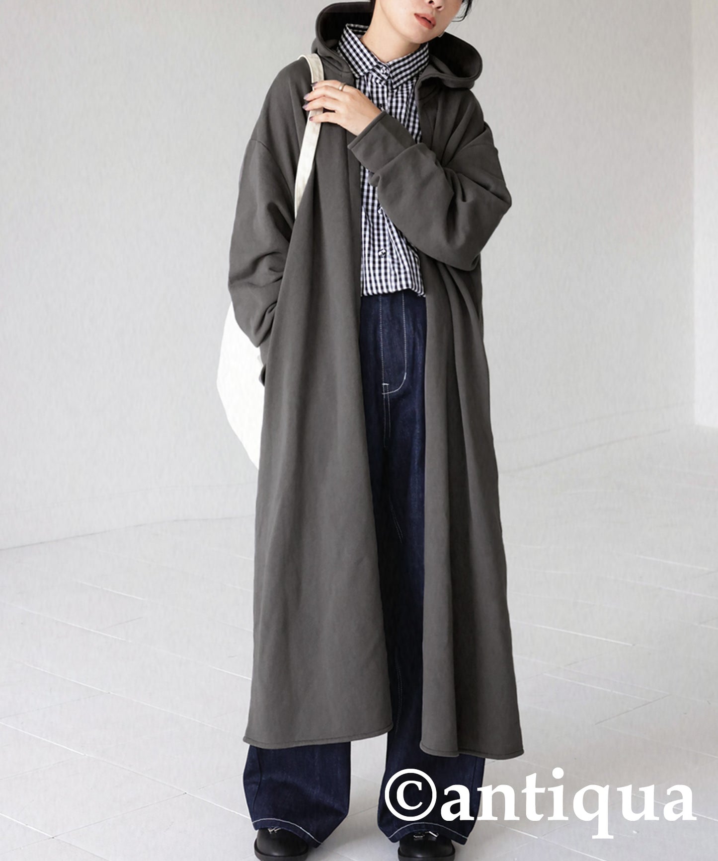 Ladies long cardigan french terry HAORI