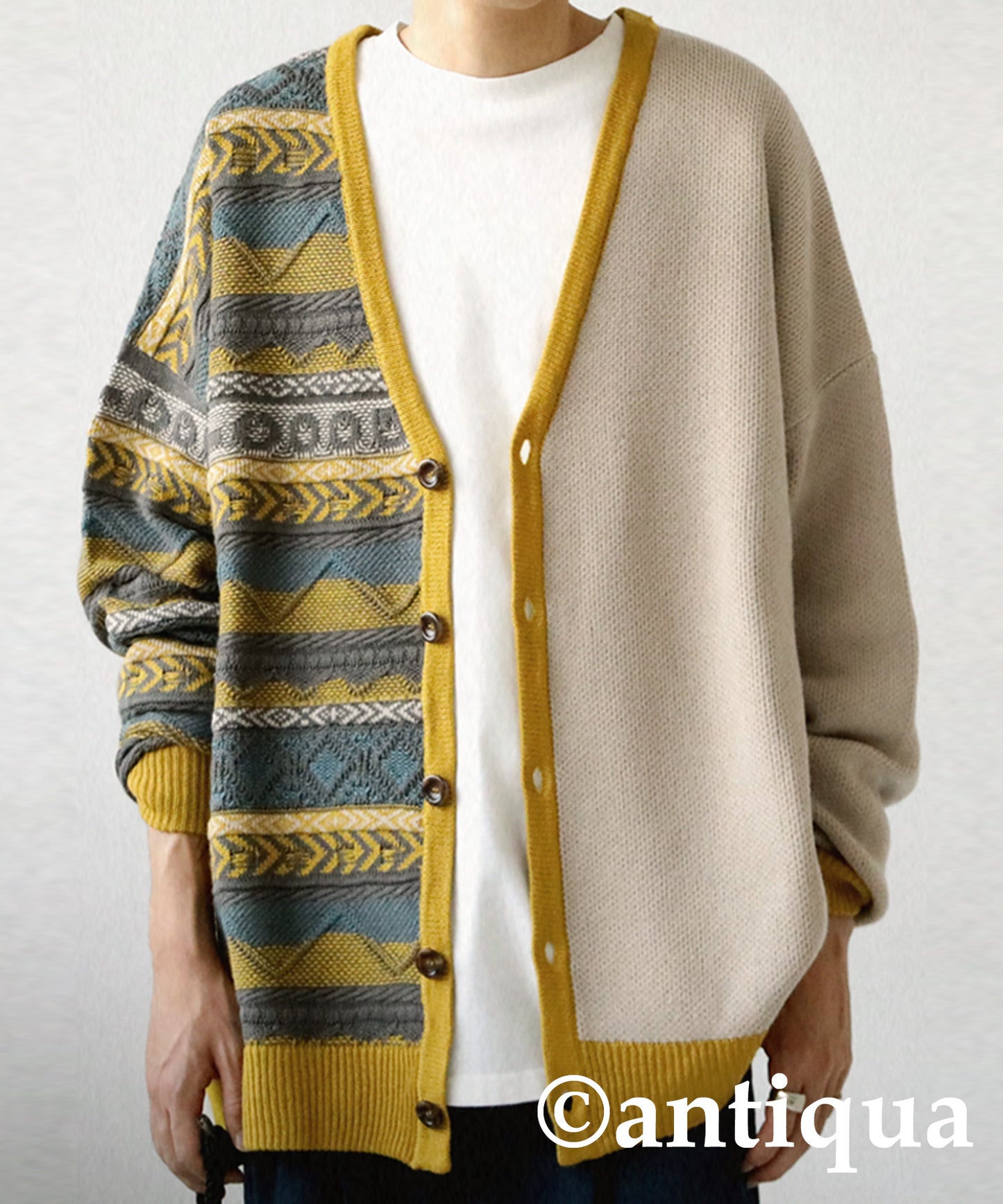 Men's knittig asymmetry cardigan