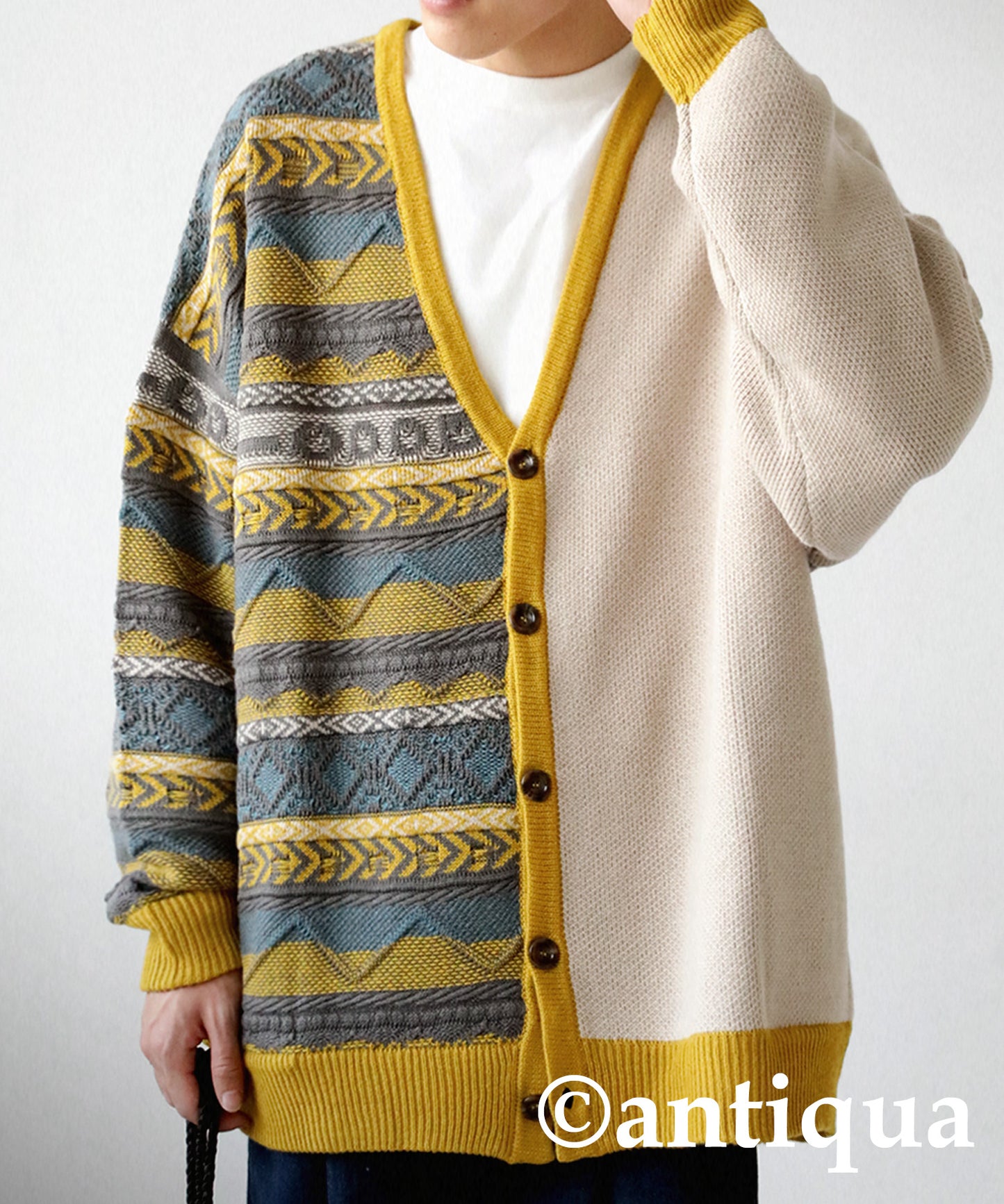 Men's knittig asymmetry cardigan