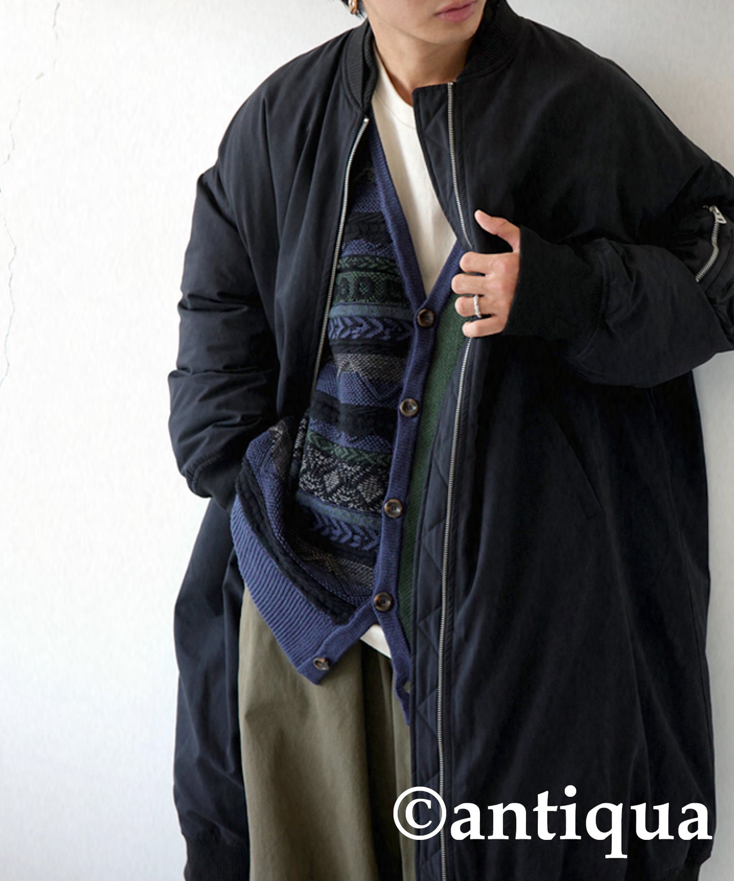 Men's knittig asymmetry cardigan