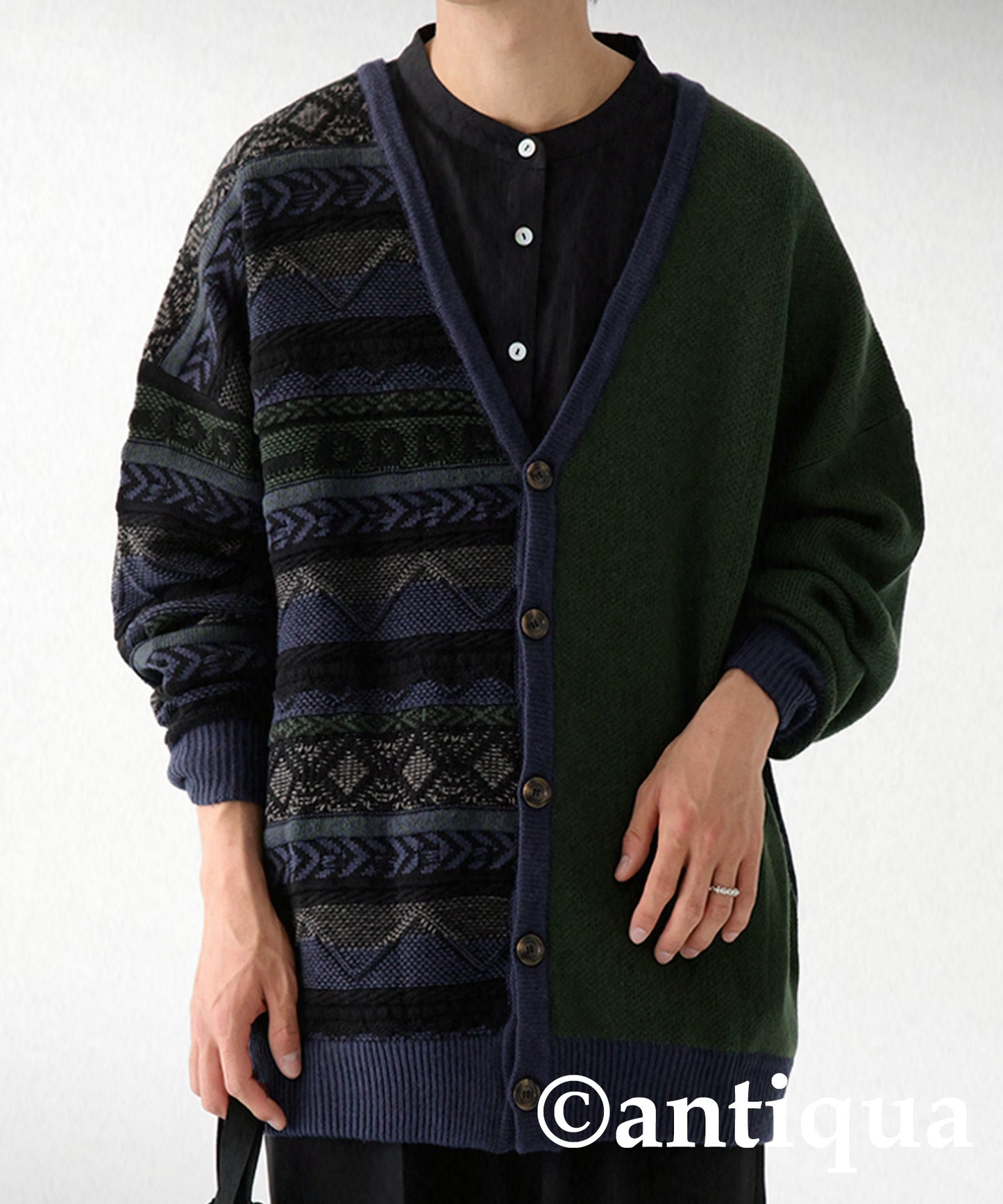 Men's knittig asymmetry cardigan