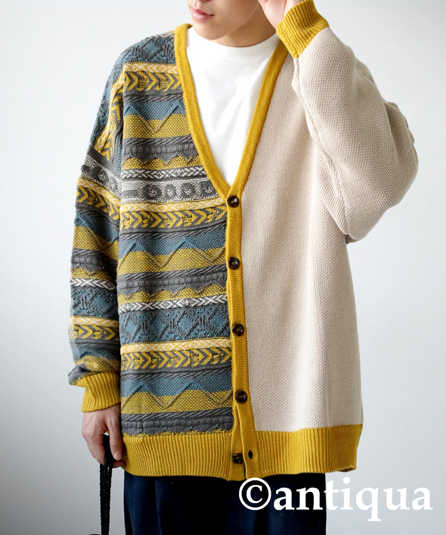 Men's knittig asymmetry cardigan