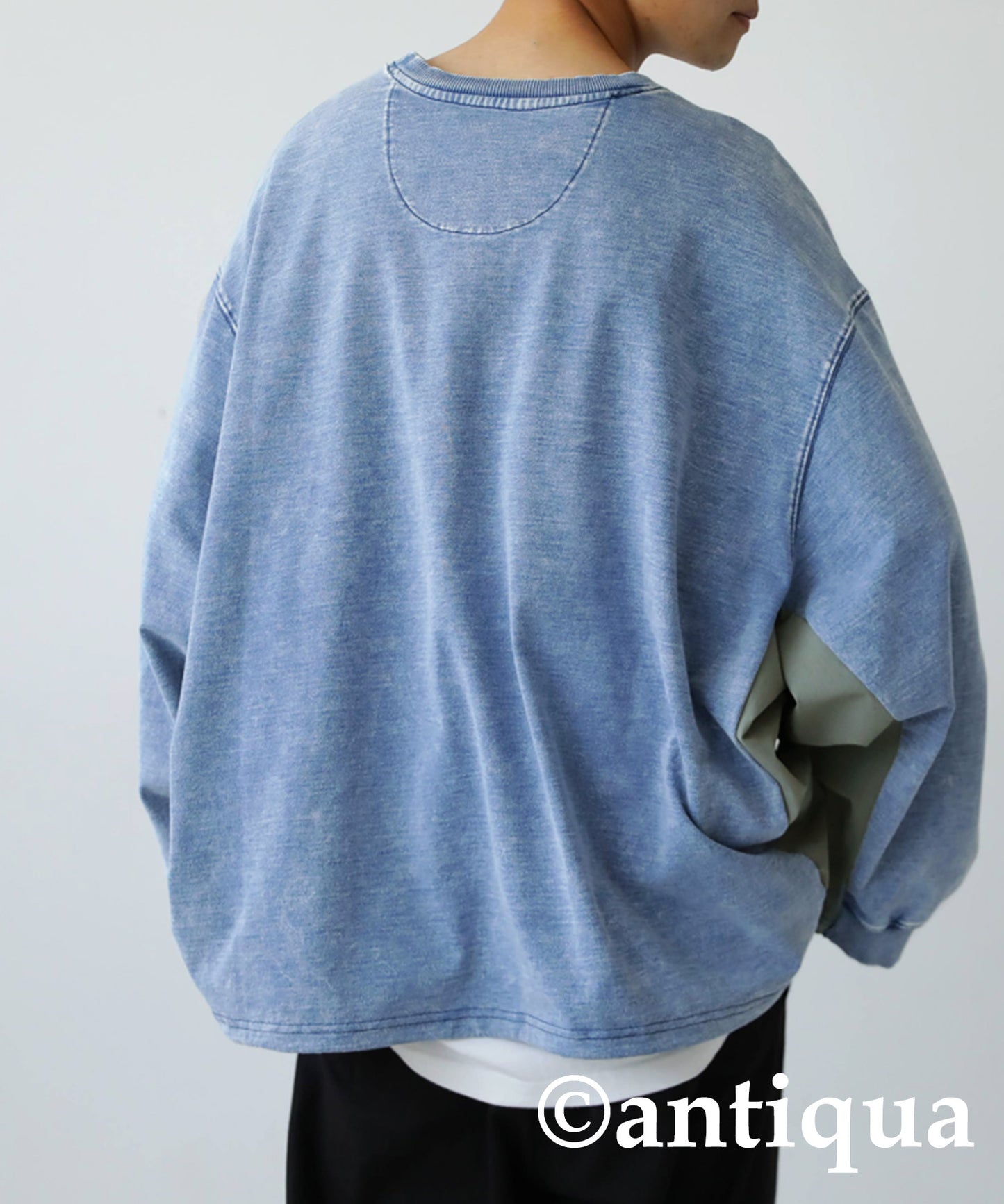 Men's switching drawstring sweatshirt