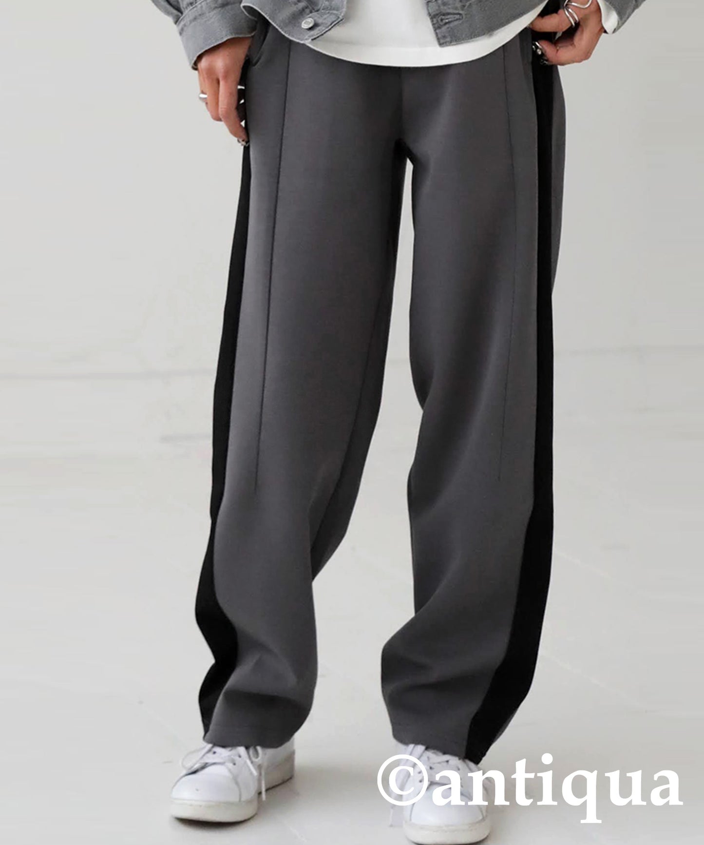 Ladies Bicolor side line Pants Ladies full-length Bottoms