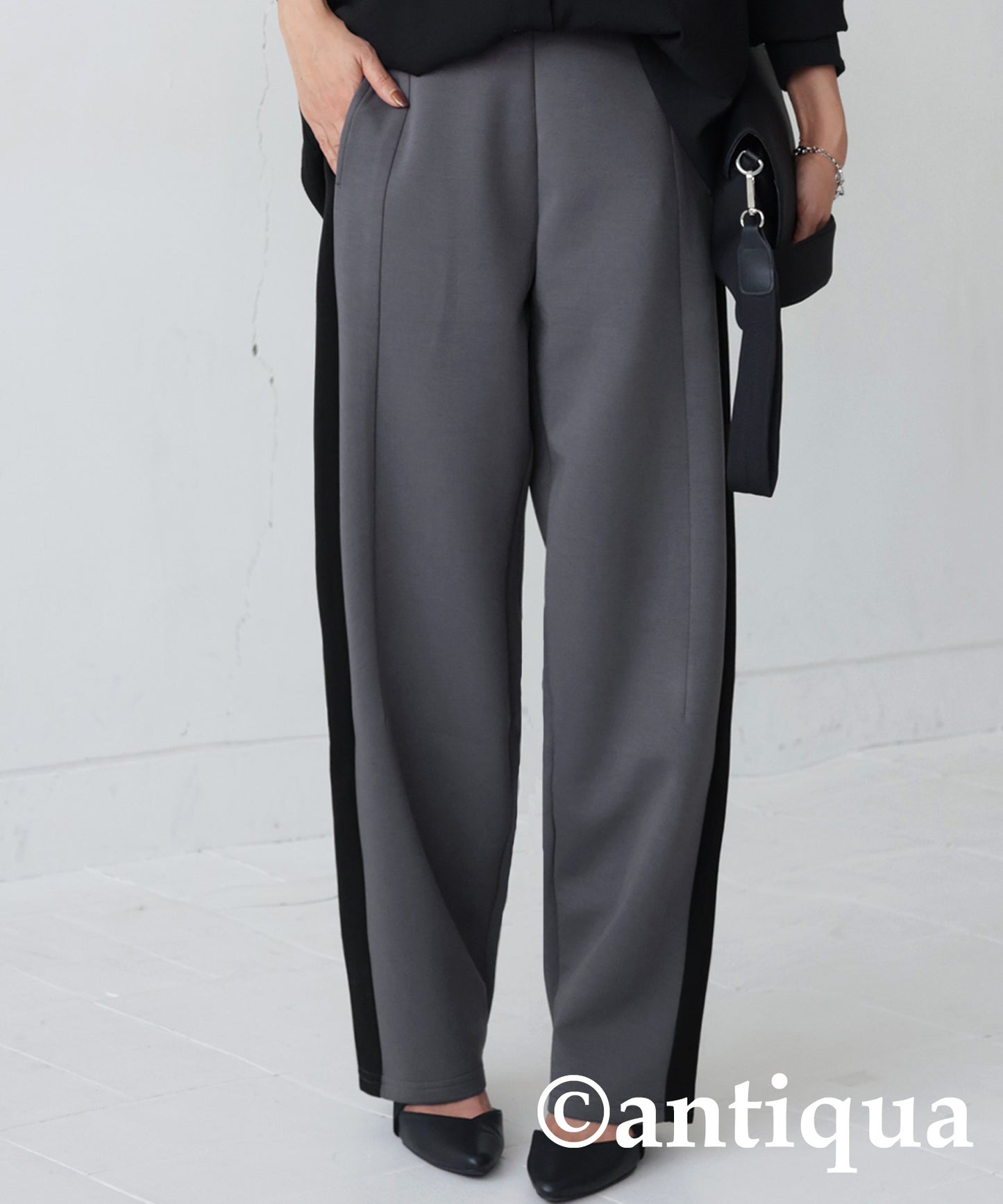 Ladies Bicolor side line Pants Ladies full-length Bottoms