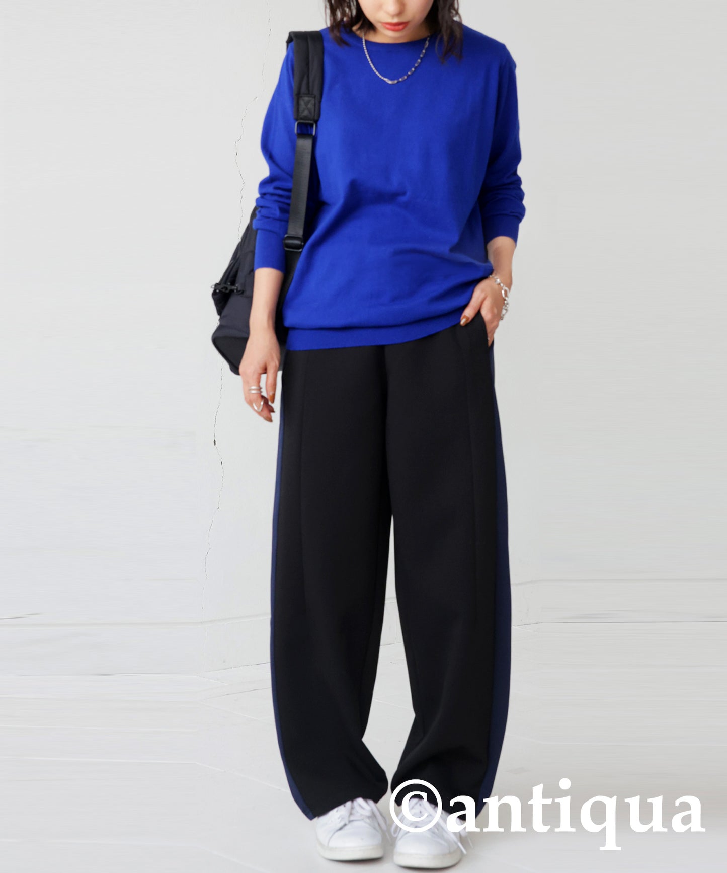 Ladies Bicolor side line Pants Ladies full-length Bottoms