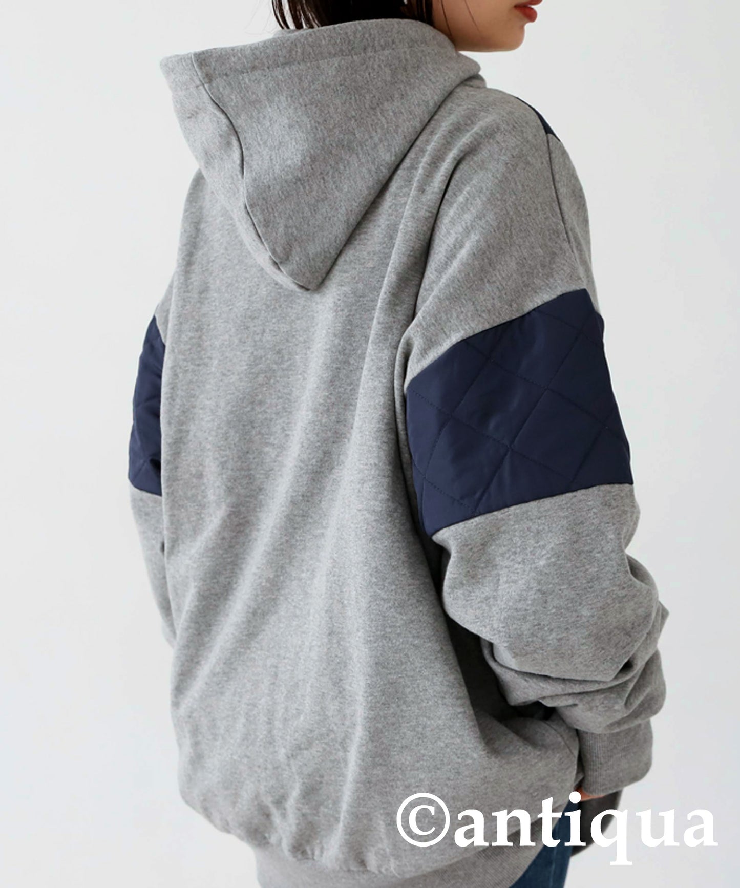 Ladies quilted switching hoodie