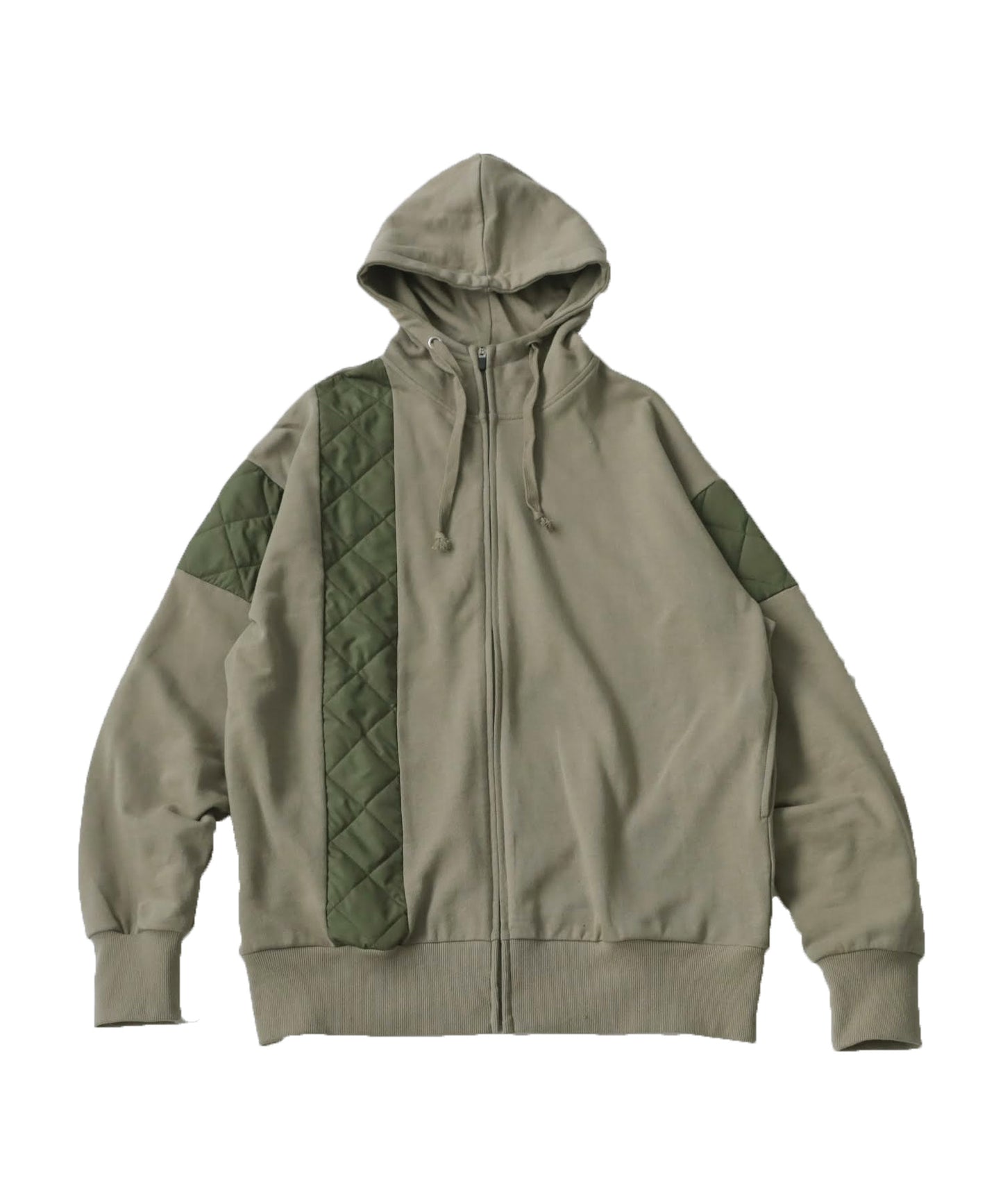 Ladies quilted switching hoodie