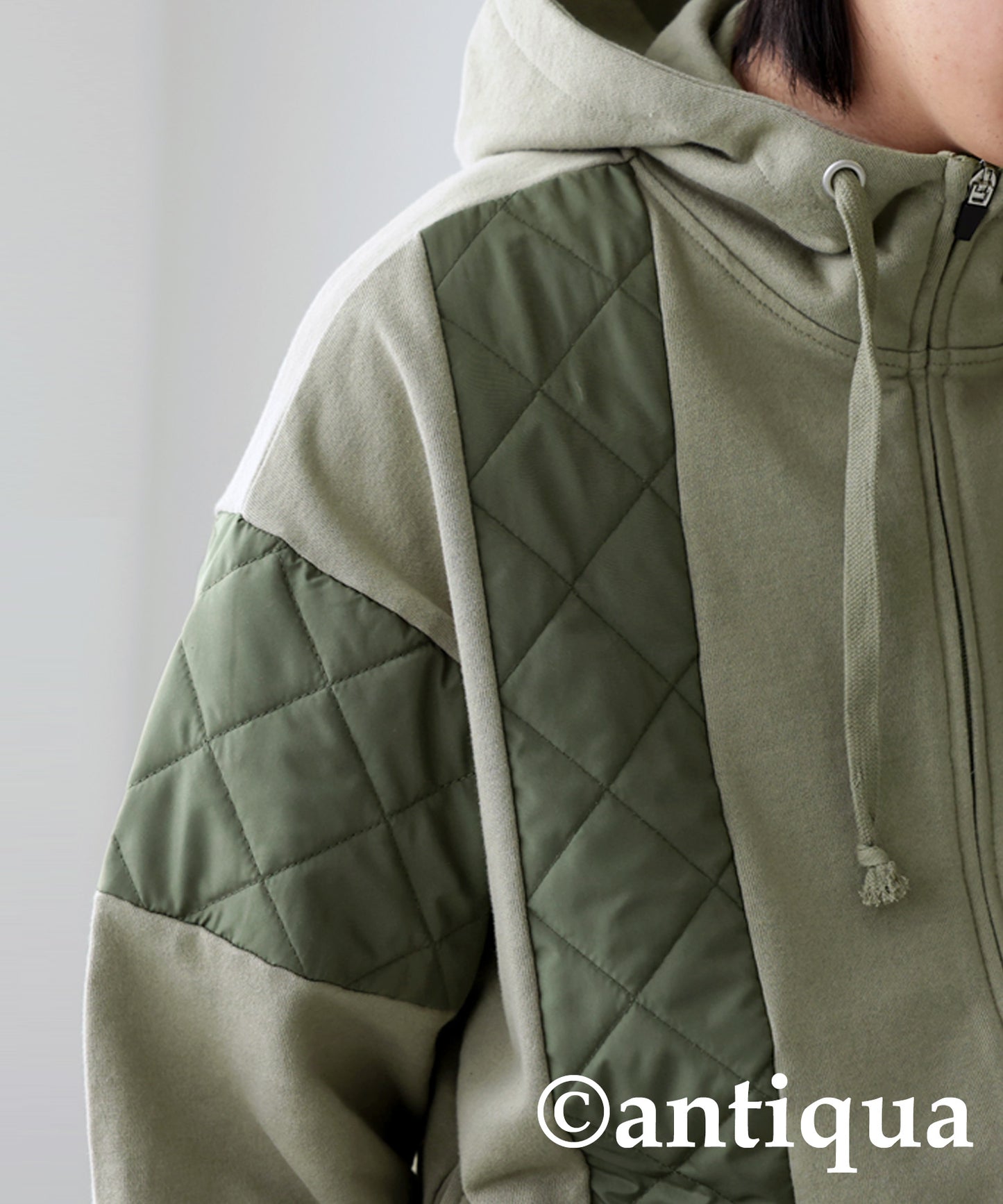 Men's quilted switching hoodie