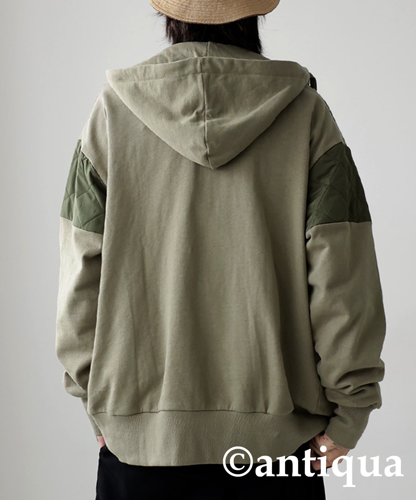 Men's quilted switching hoodie