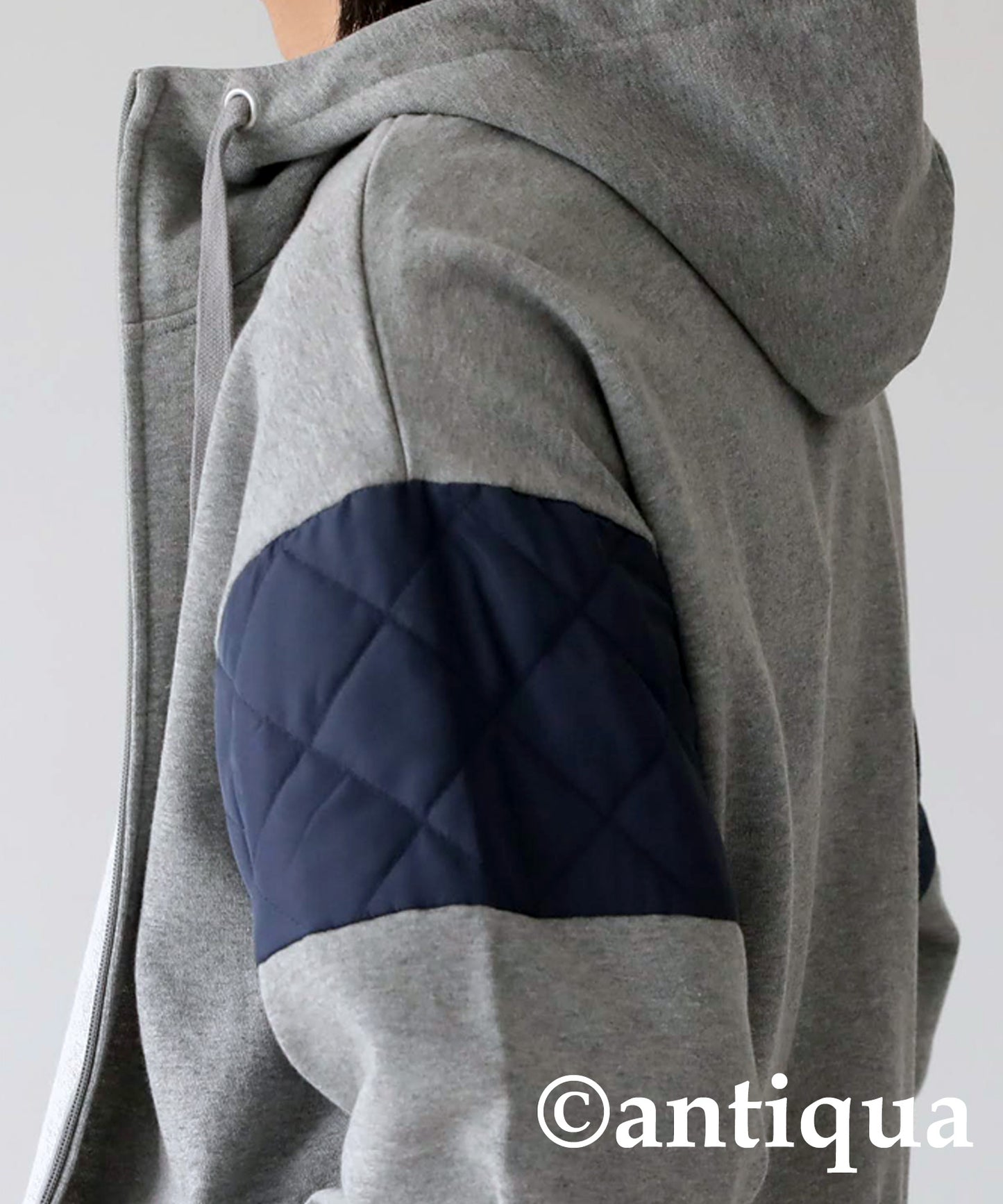 Men's quilted switching hoodie