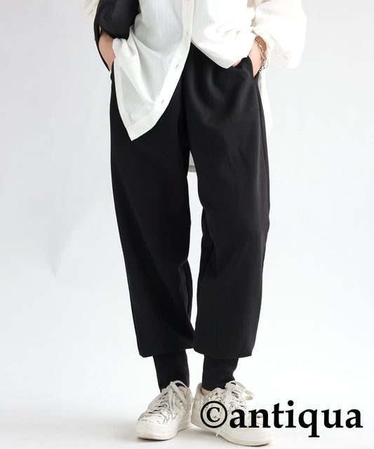 Hem rib punch pants Ladies