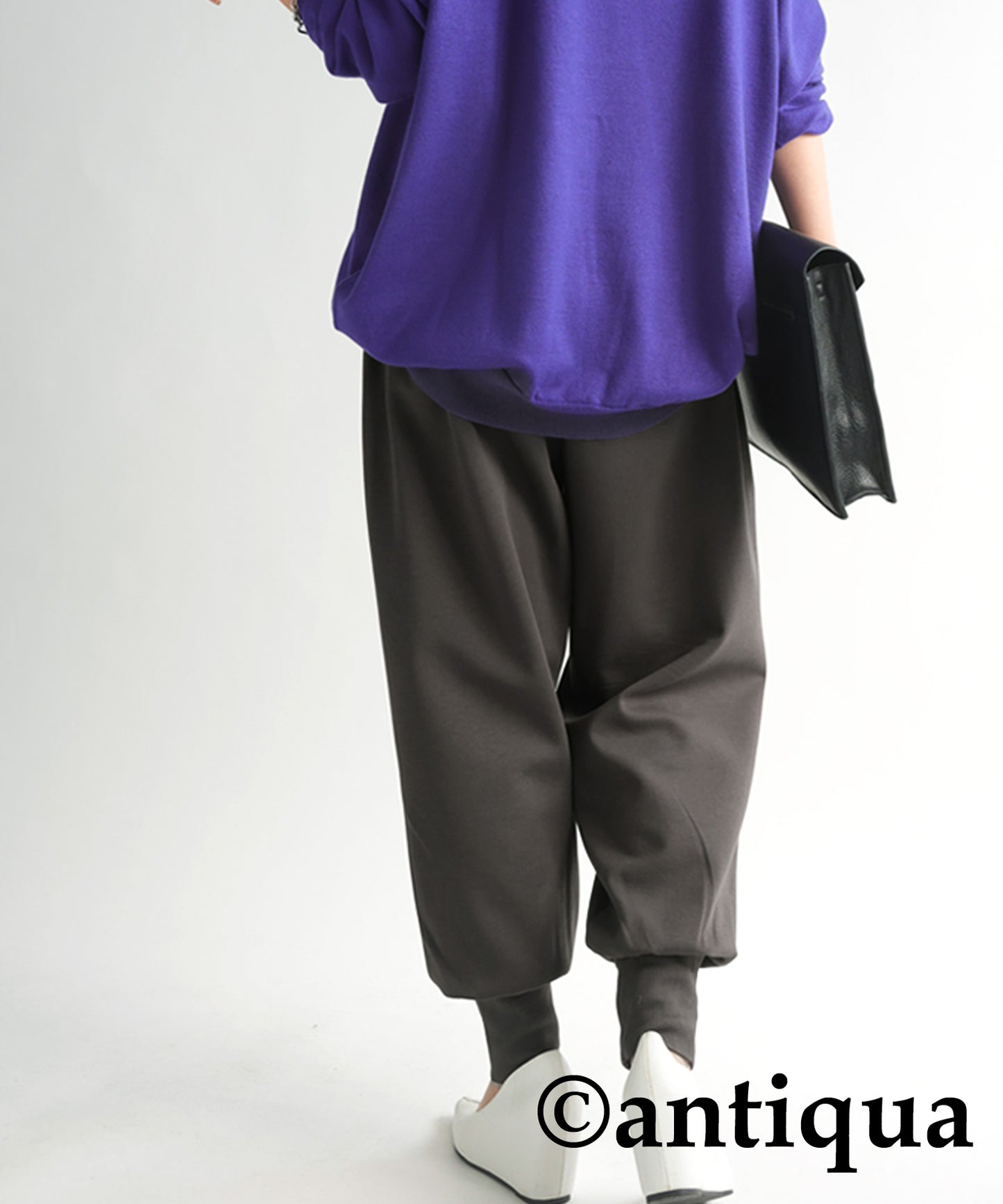 Hem rib punch pants Ladies