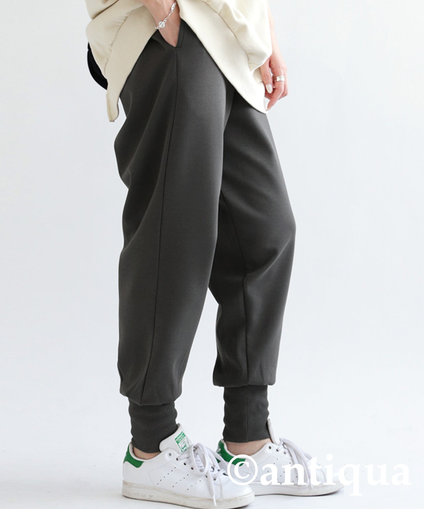 Hem rib punch pants Ladies