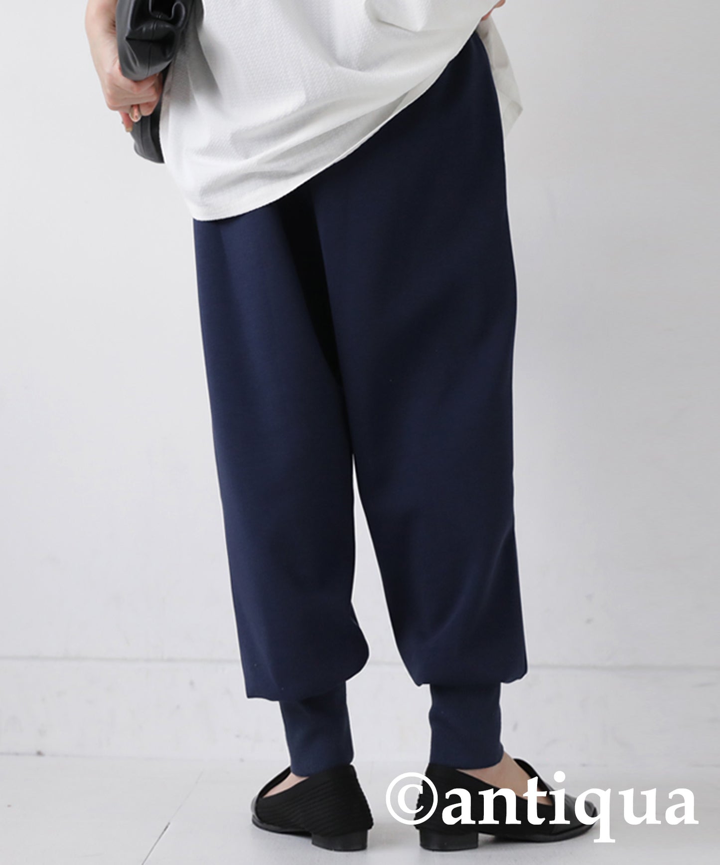 Hem rib punch pants Ladies