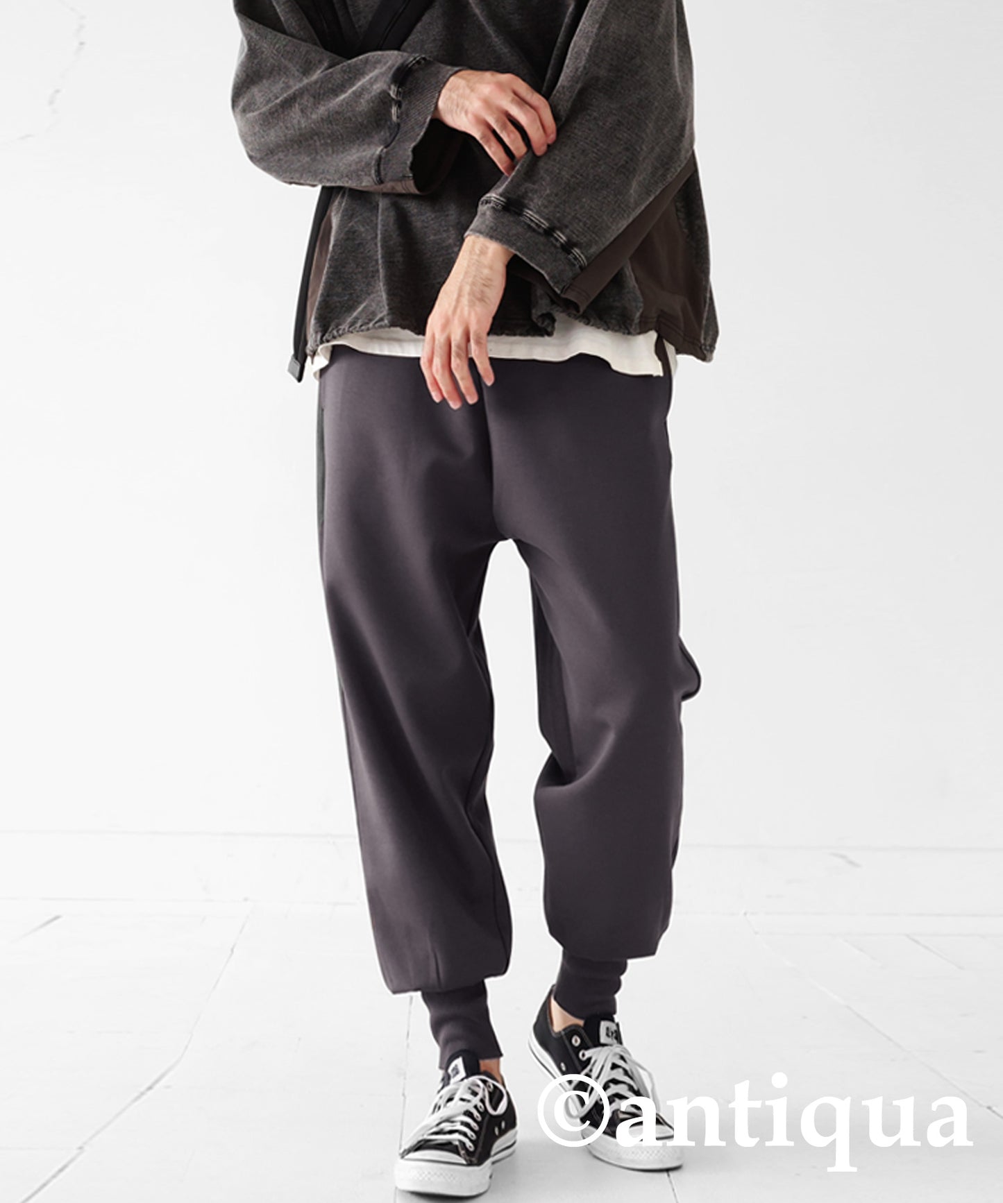 Hem rib punch pants Men's