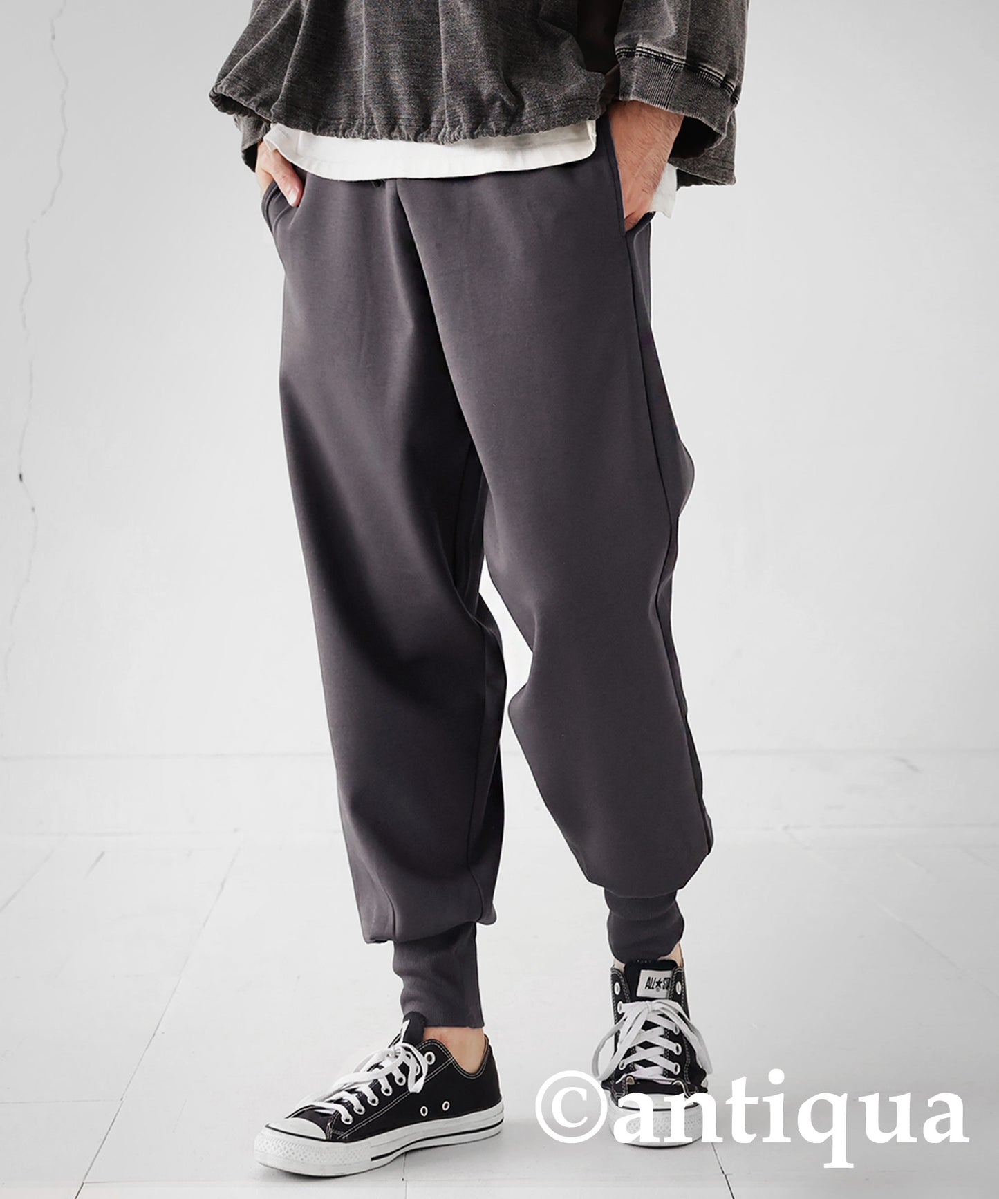 Hem rib punch pants Men's