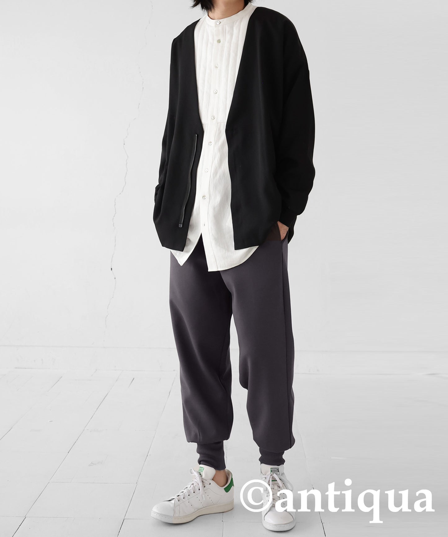 Hem rib punch pants Men's