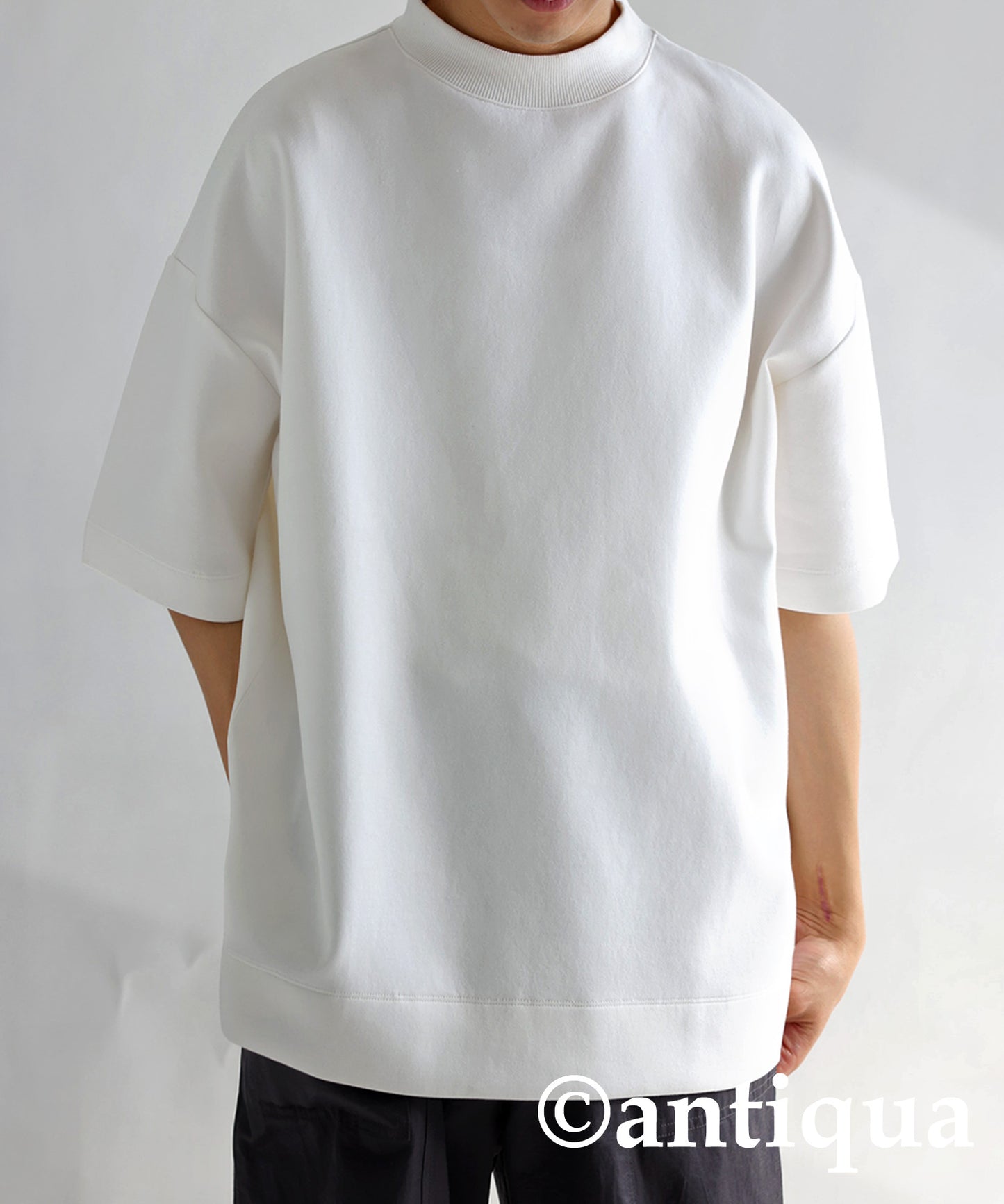 Mock neck ponte fabric Men's T -shirt