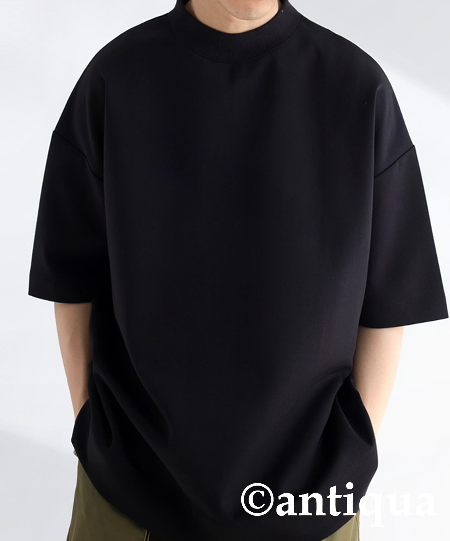 Mock neck ponte fabric Men's T -shirt