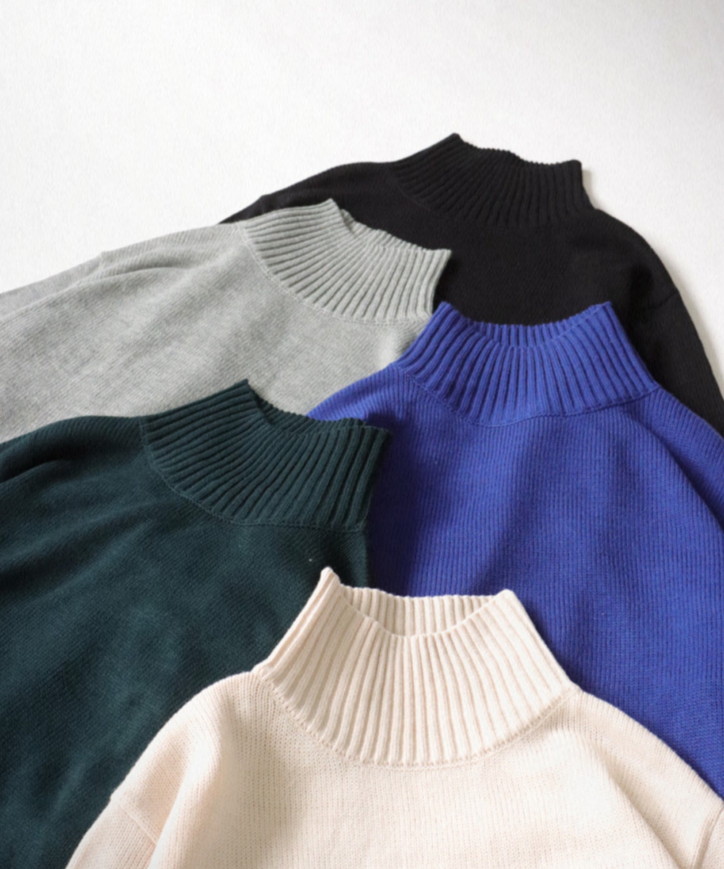 High neck Rib Knit tops Ladies