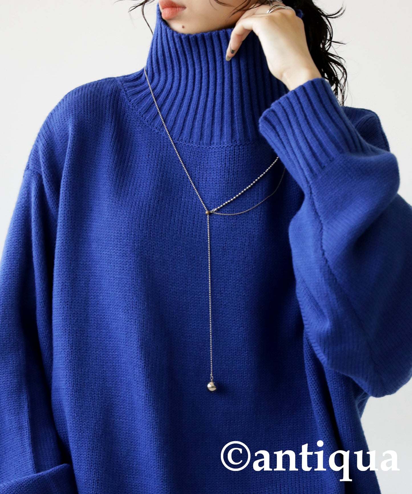 High neck Rib Knit tops Ladies