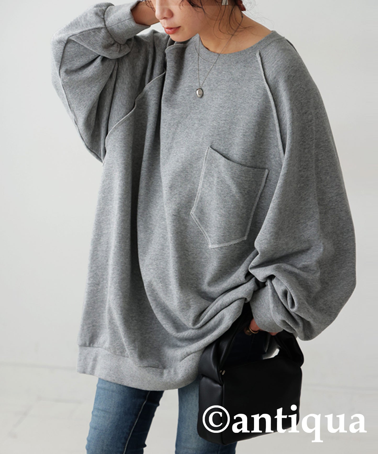 Pile Fabric Raglan Sweatshirt Ladies