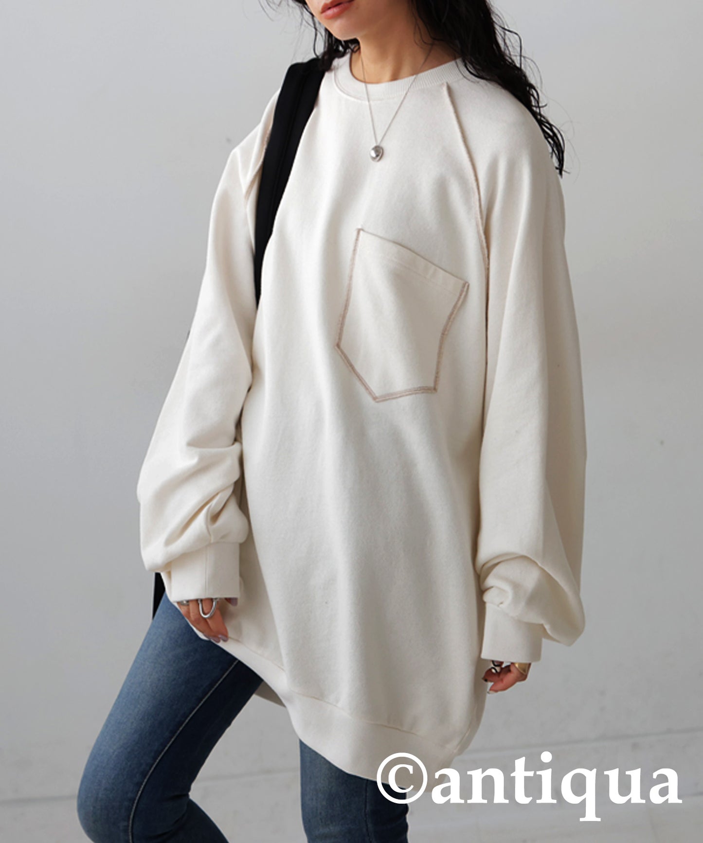 Pile Fabric Raglan Sweatshirt Ladies