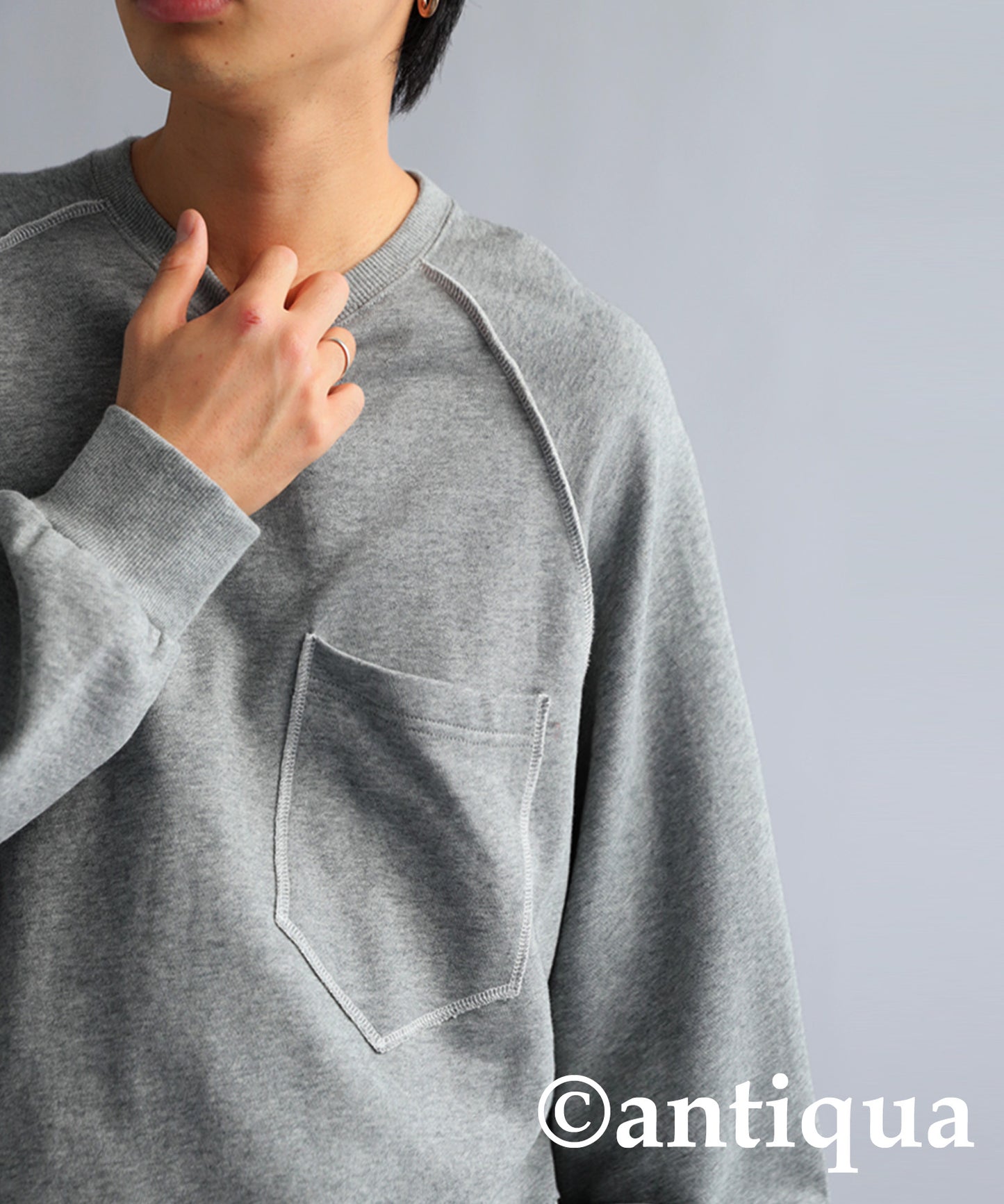 Pile Fabric Raglan Sweatshirt Men's