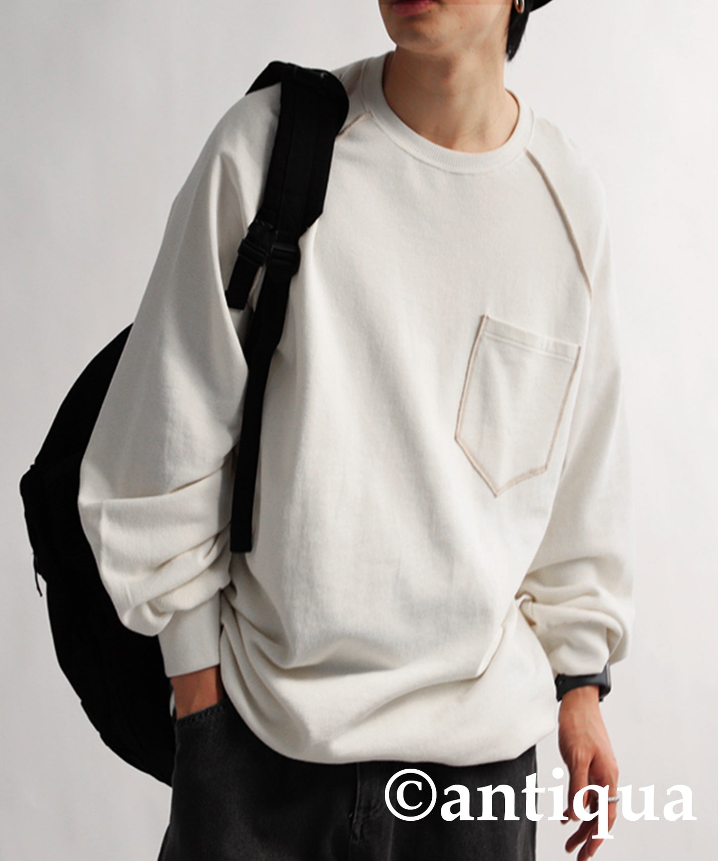 Pile Fabric Raglan Sweatshirt Men's