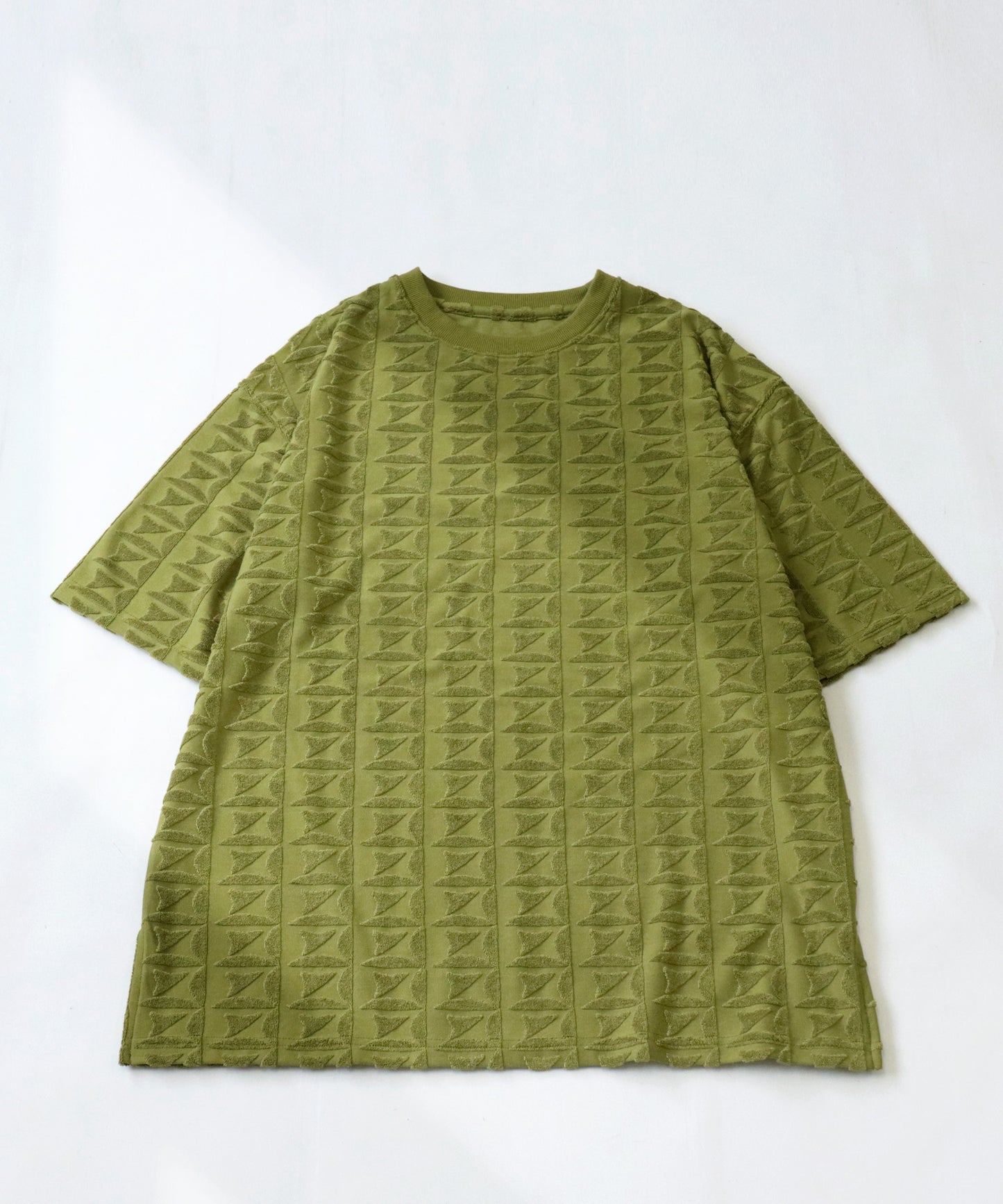 Ladies Pile Jacquard Tops Short-Sleeve