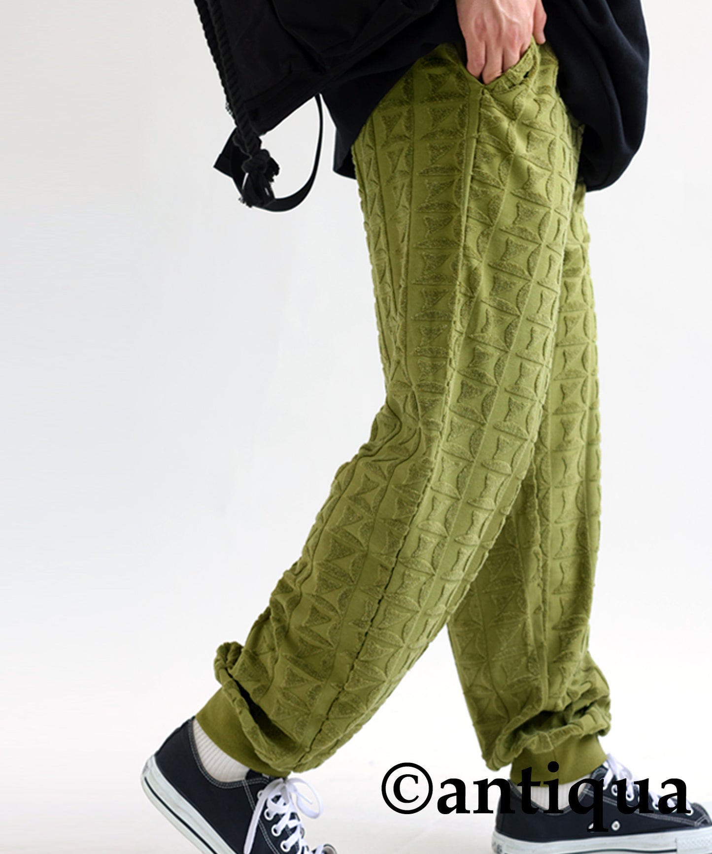 Pile Jacquard Pants Men's full-length Bottoms Pile Fabric