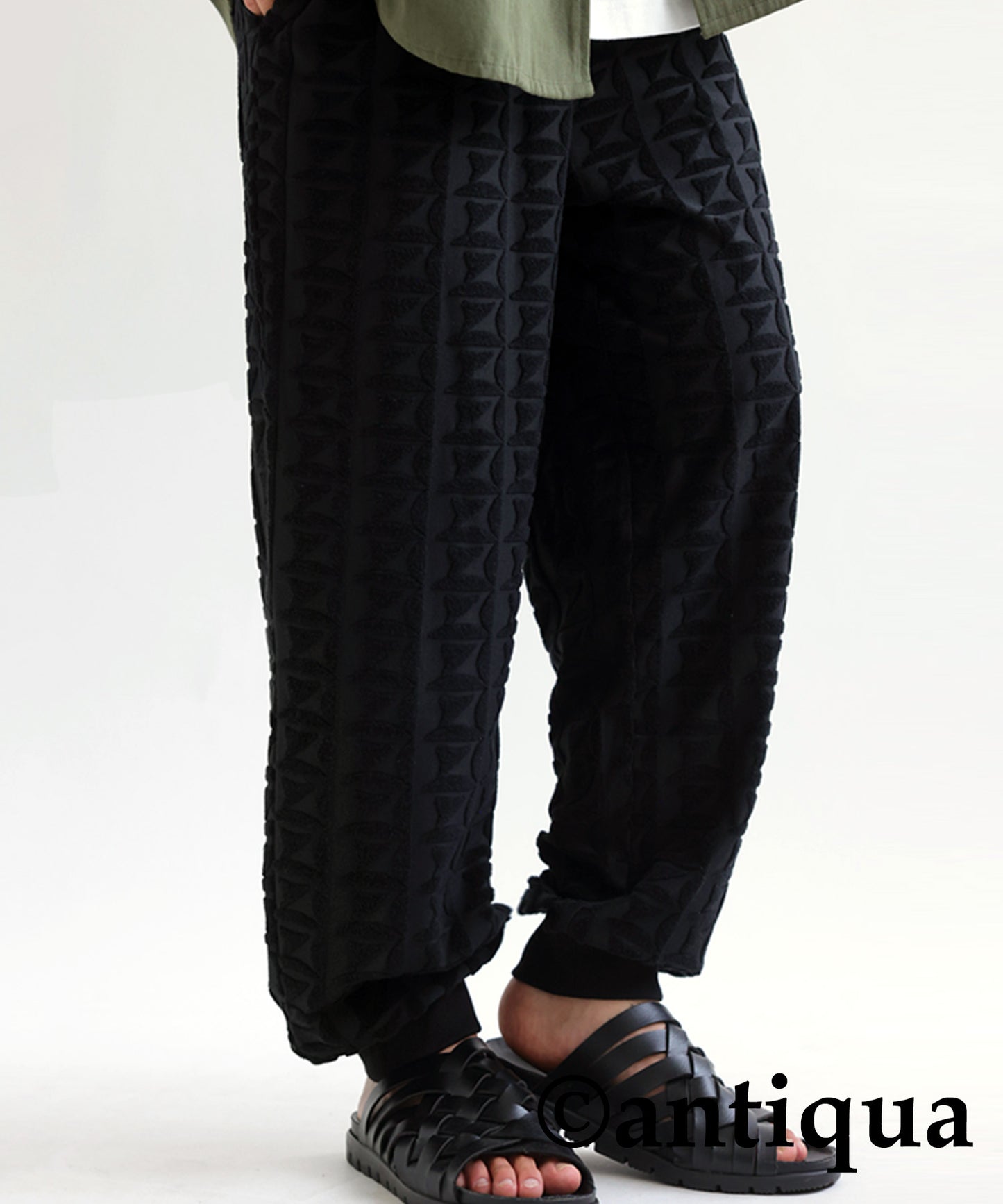 Pile Jacquard Pants Men's full-length Bottoms Pile Fabric