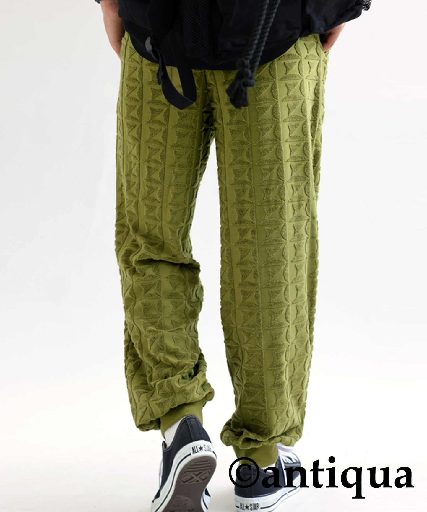 Pile Jacquard Pants Men's full-length Bottoms Pile Fabric