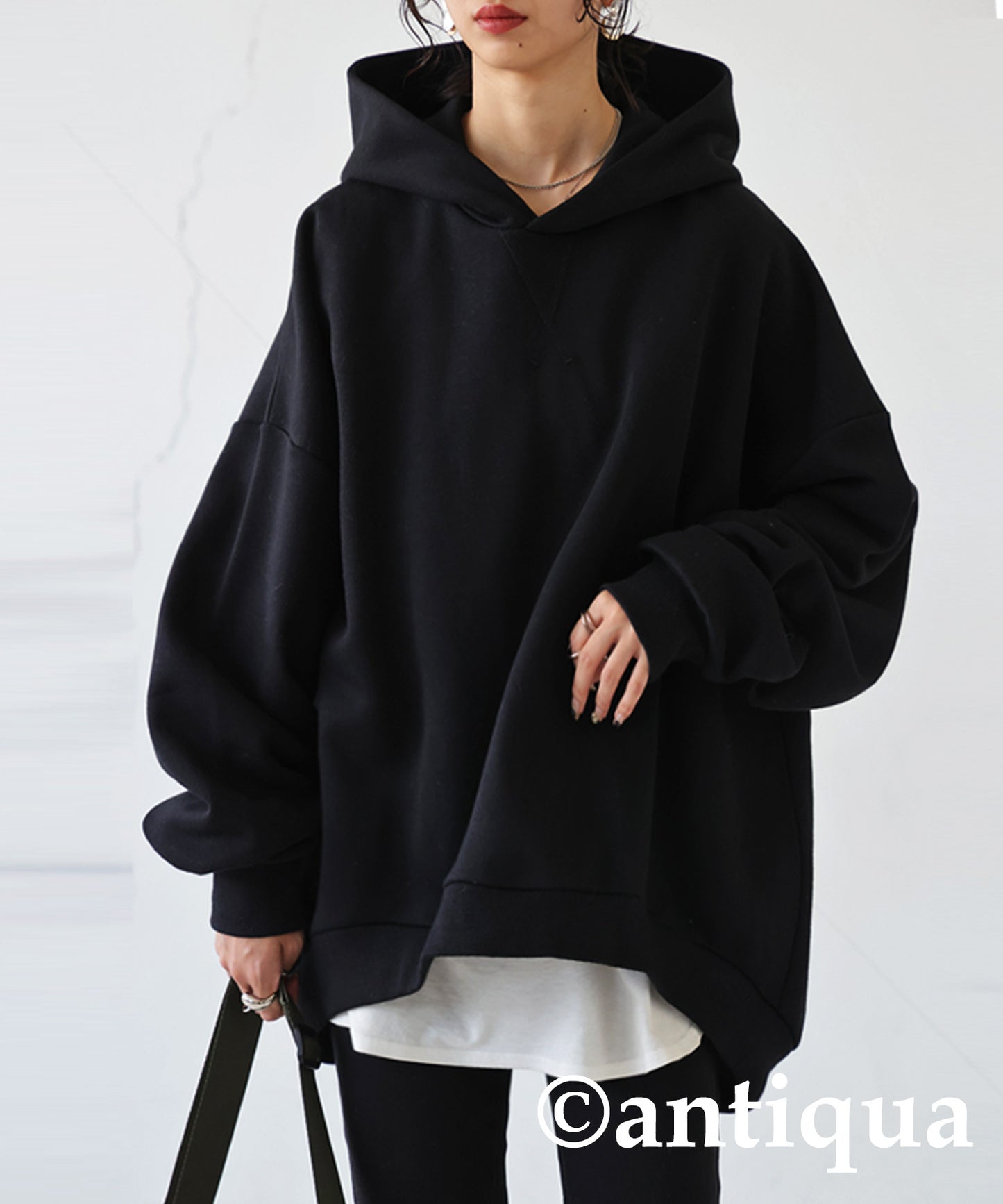 Brushed fabric hoodie Ladies