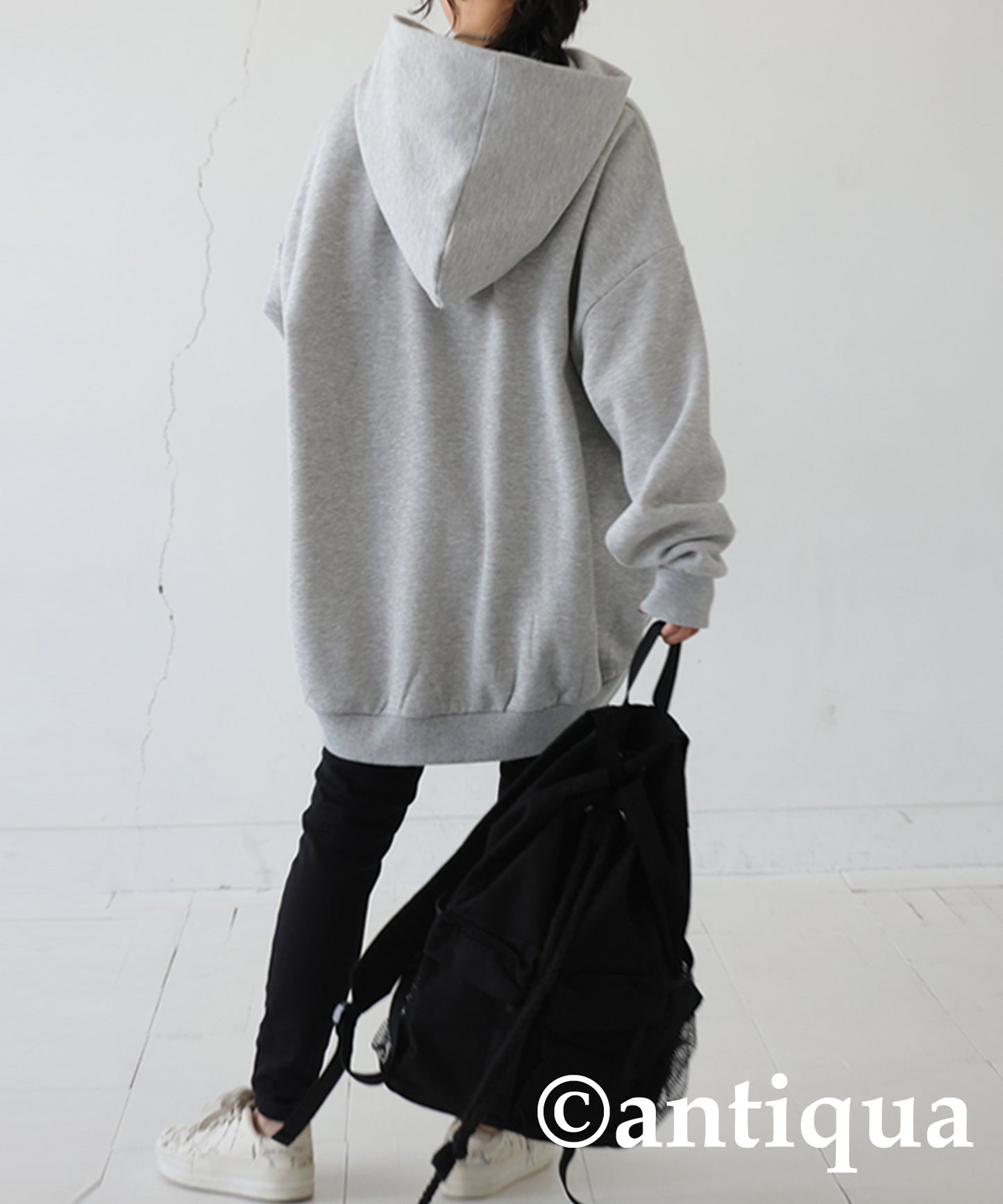 Brushed fabric hoodie Ladies