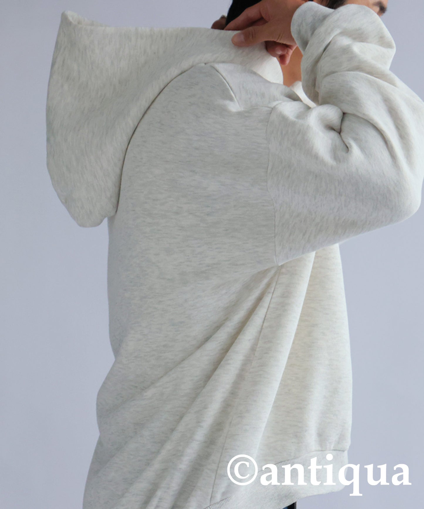 Brushed fabric hoodie Men's